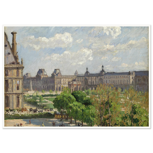 Place du Carrousel,Paris (1900) Art Print | Camille Pissarro - Framed Poster - 30x40 cm / 12x16″ - Black frame