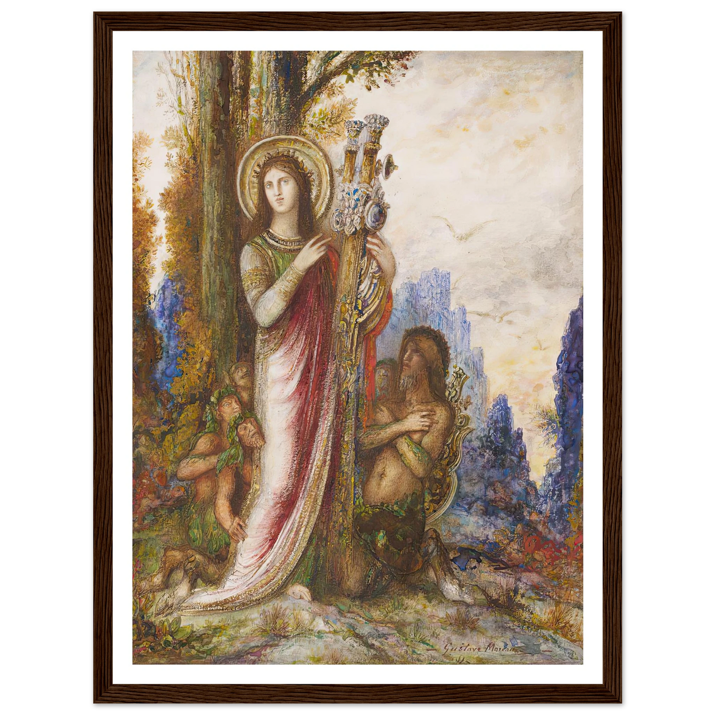 Poet And Satyrs (C. 1890-1895) Art Print | Gustave Moreau - Framed Poster - 30x40 cm / 12x16″ - Black frame