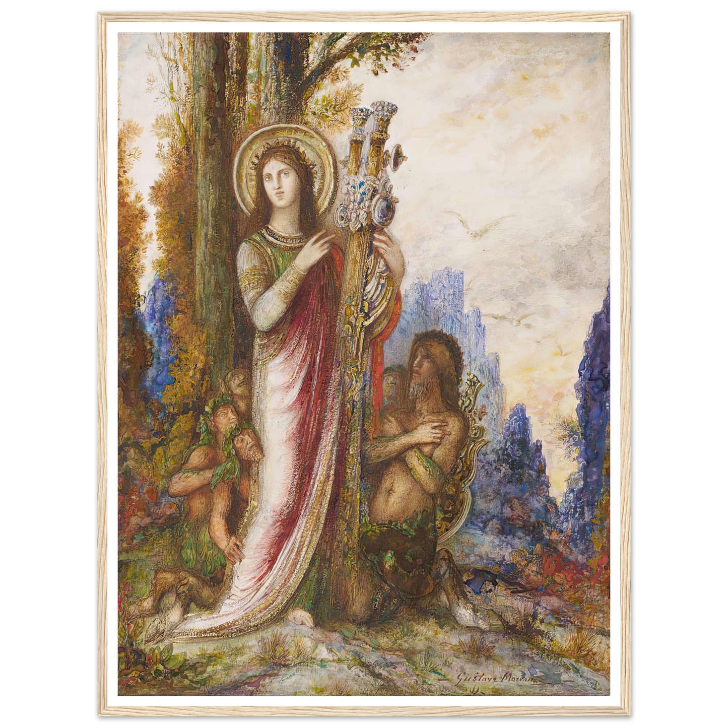Poet And Satyrs (C. 1890-1895) Art Print | Gustave Moreau - Framed Poster - 30x40 cm / 12x16″ - Black frame
