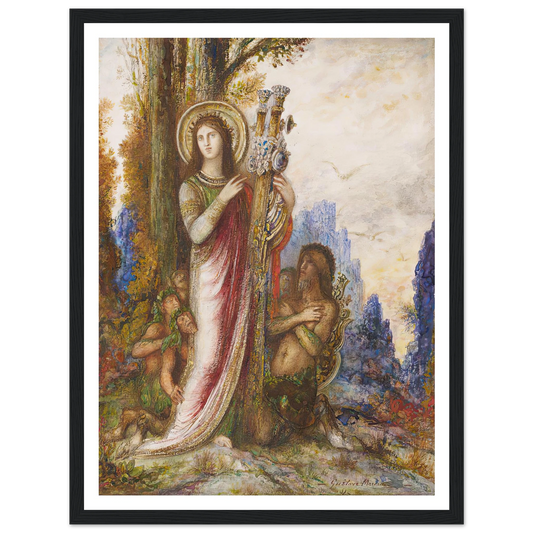 Poet And Satyrs (C. 1890-1895) Art Print | Gustave Moreau - Framed Poster - 30x40 cm / 12x16″ - Black frame