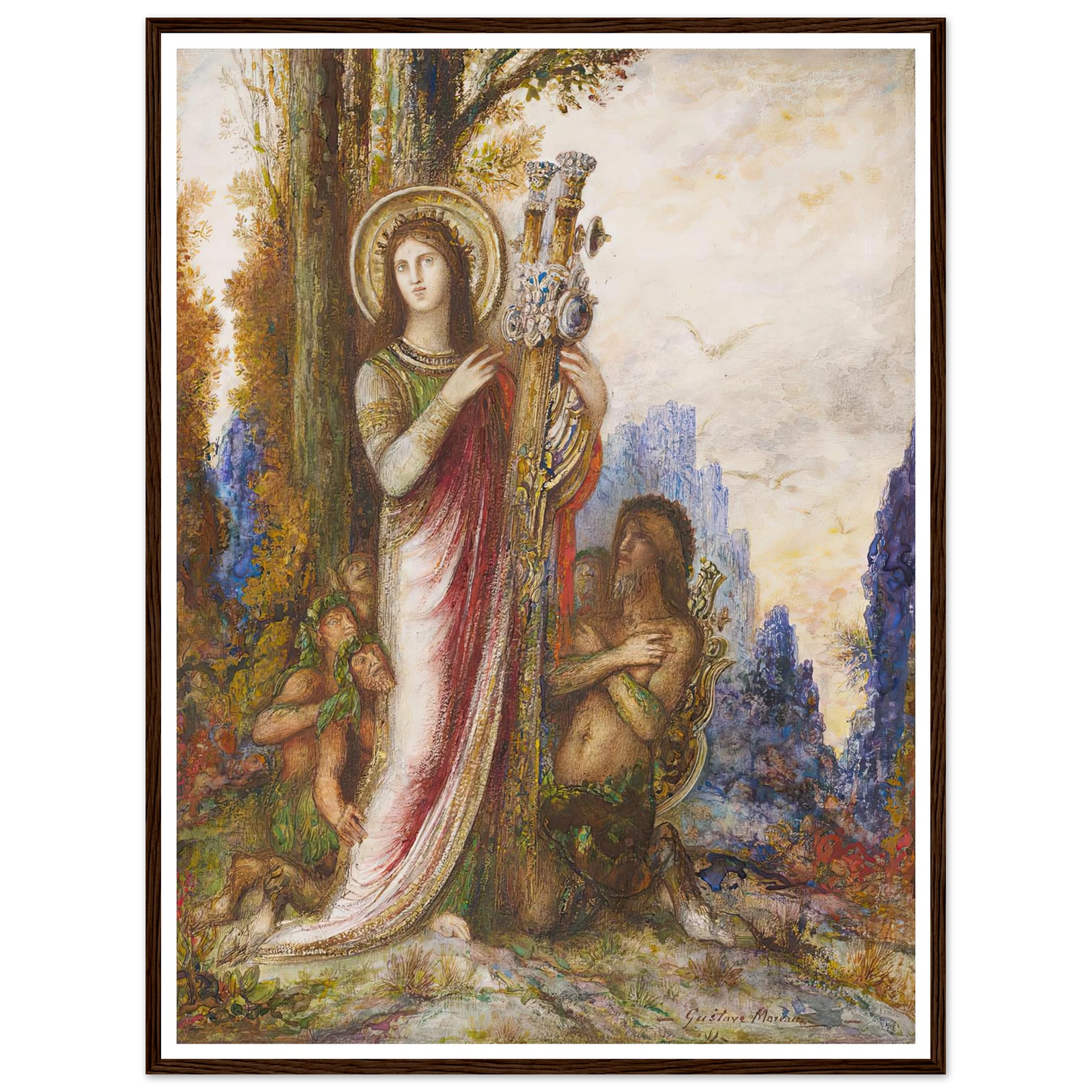 Poet And Satyrs (C. 1890-1895) Art Print | Gustave Moreau - Framed Poster - 30x40 cm / 12x16″ - Black frame