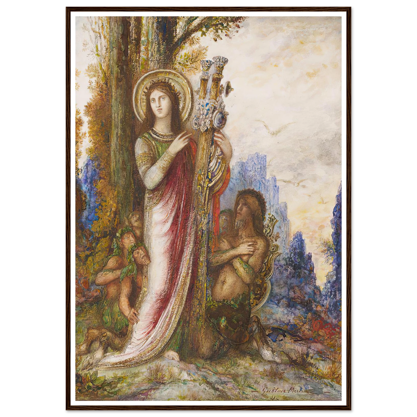 Poet And Satyrs (C. 1890-1895) Art Print | Gustave Moreau - Framed Poster - 30x40 cm / 12x16″ - Black frame