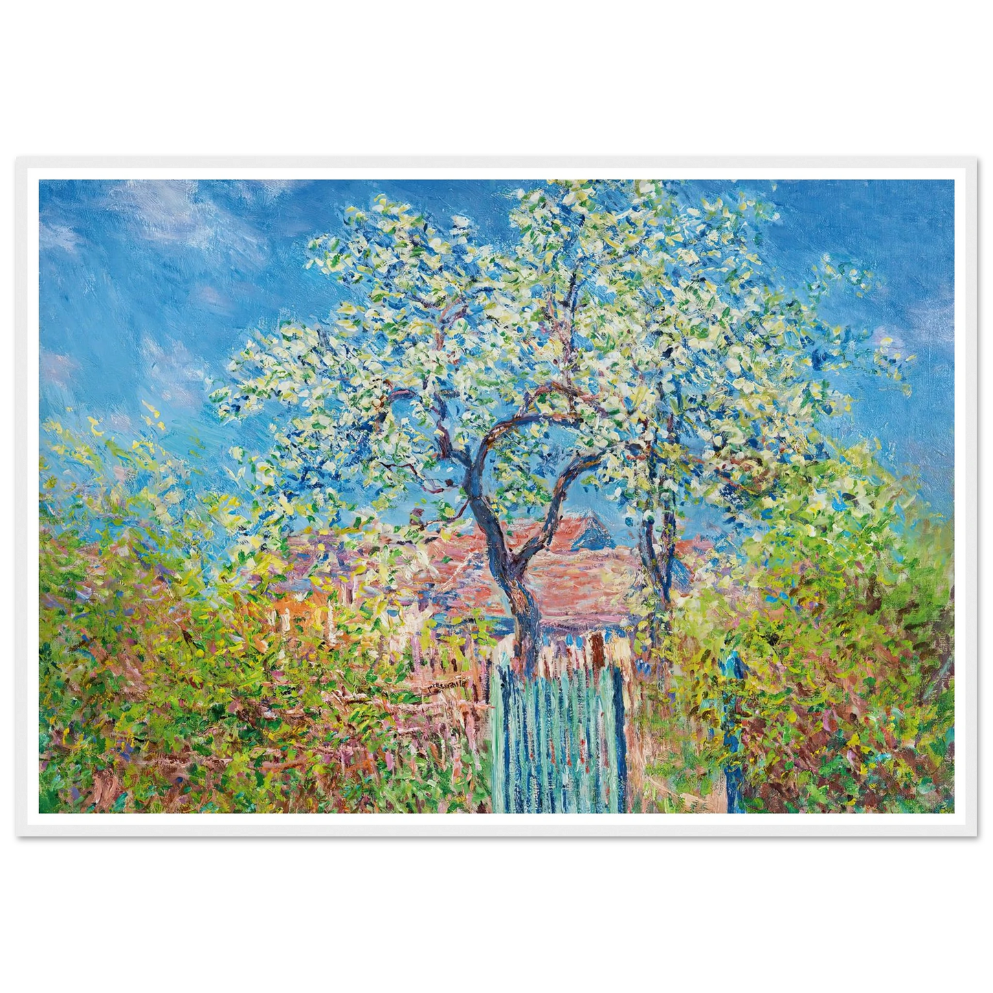 Poirier En Fleurs (1885) Art Print | Claude Monet - Framed Poster - 30x40 cm / 12x16″ - Black frame