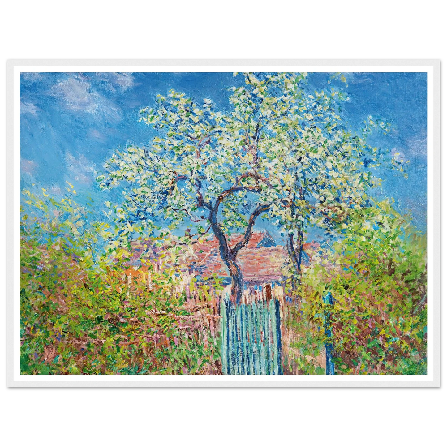 Poirier En Fleurs (1885) Art Print | Claude Monet - Framed Poster - 30x40 cm / 12x16″ - Black frame