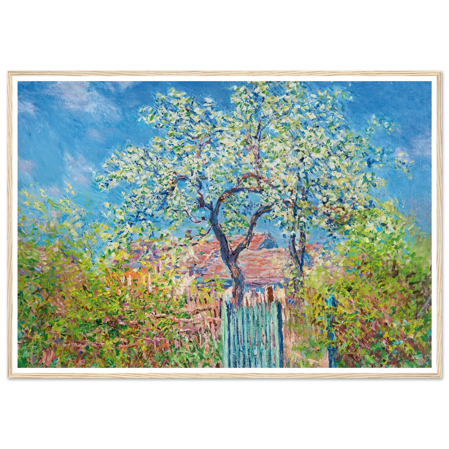 Poirier En Fleurs (1885) Art Print | Claude Monet - Framed Poster - 30x40 cm / 12x16″ - Black frame