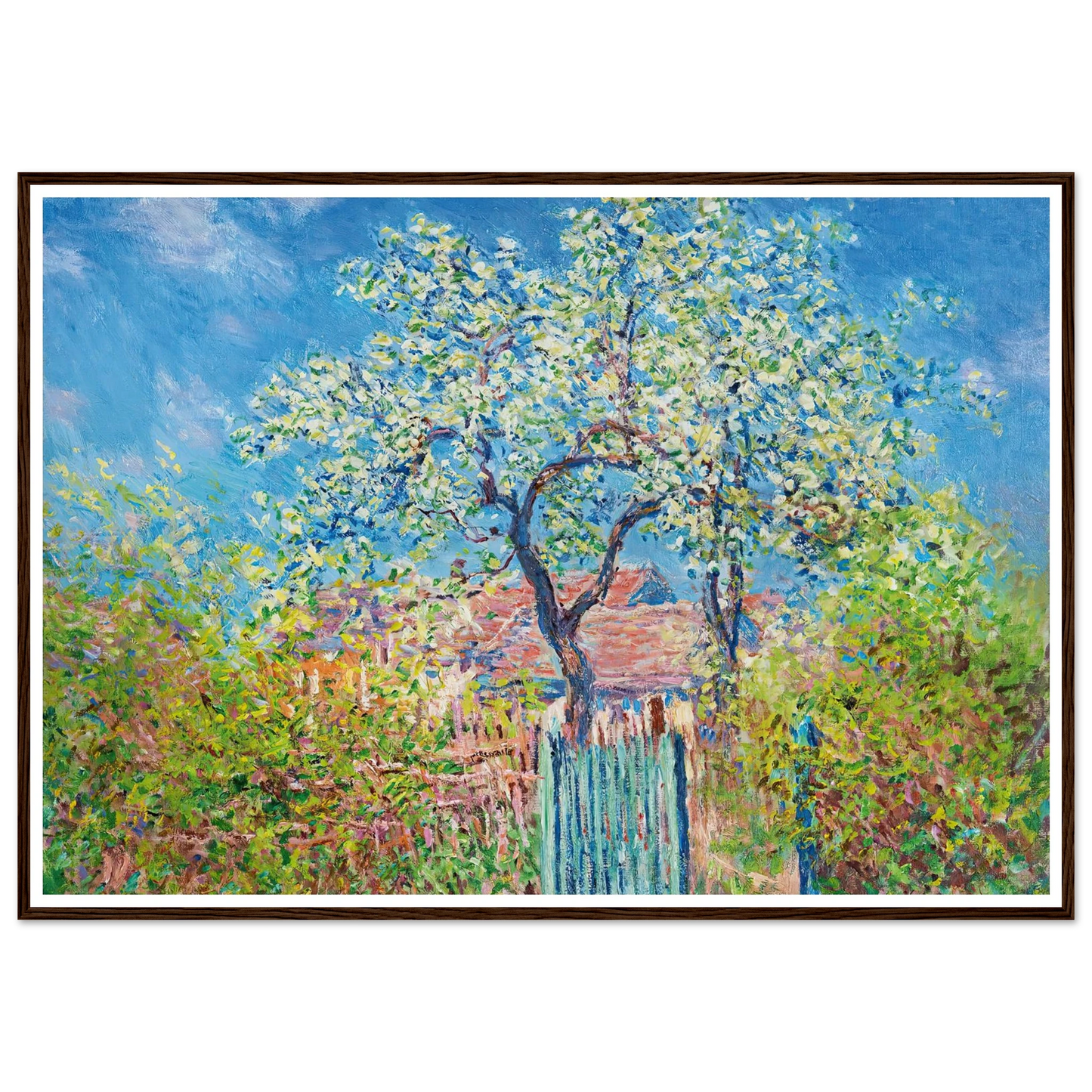 Poirier En Fleurs (1885) Art Print | Claude Monet - Framed Poster - 30x40 cm / 12x16″ - Black frame