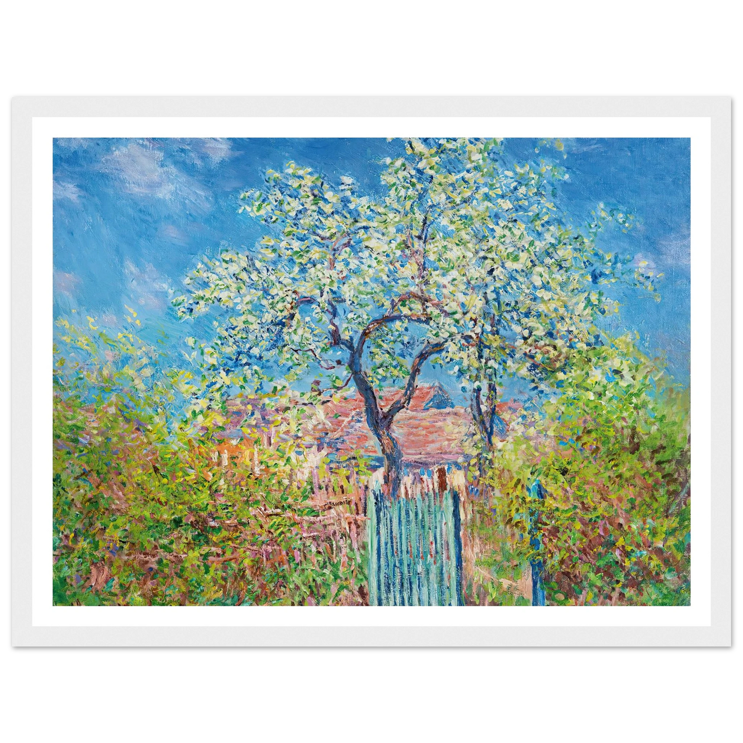 Poirier En Fleurs (1885) Art Print | Claude Monet - Framed Poster - 30x40 cm / 12x16″ - Black frame