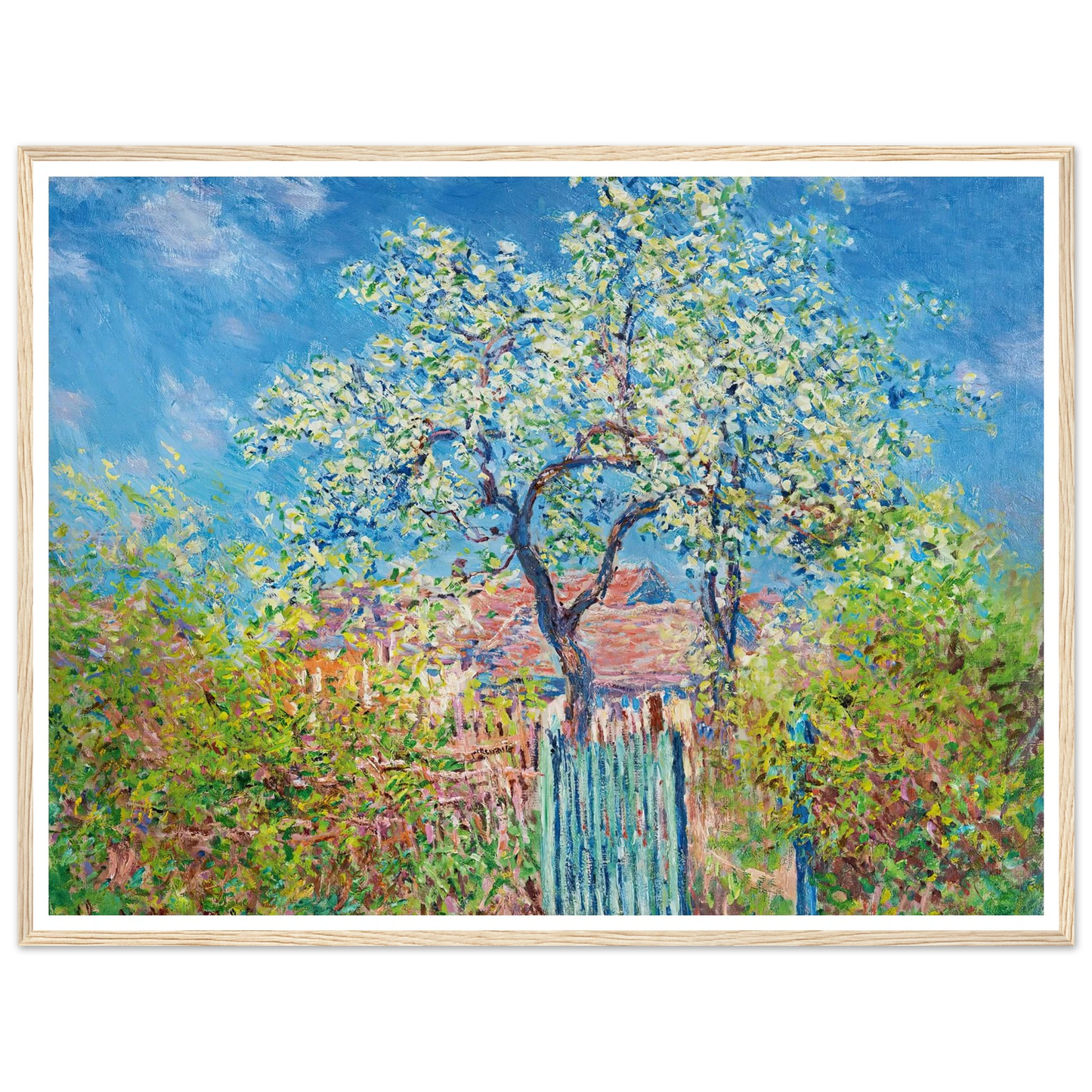 Poirier En Fleurs (1885) Art Print | Claude Monet - Framed Poster - 30x40 cm / 12x16″ - Black frame