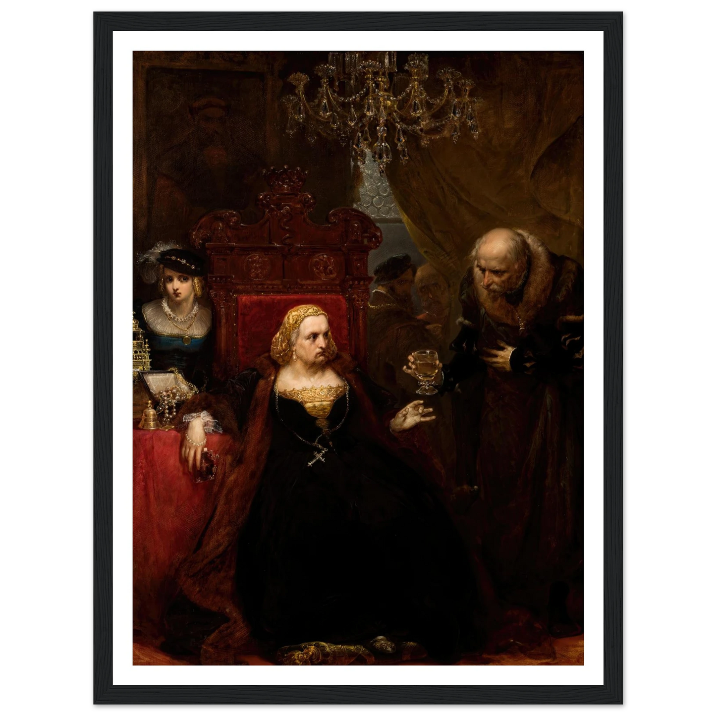 Poisoning of Queen Bona (1859) Art Print | Jan Matejko - Framed Poster - 30x40 cm / 12x16″ - Black frame