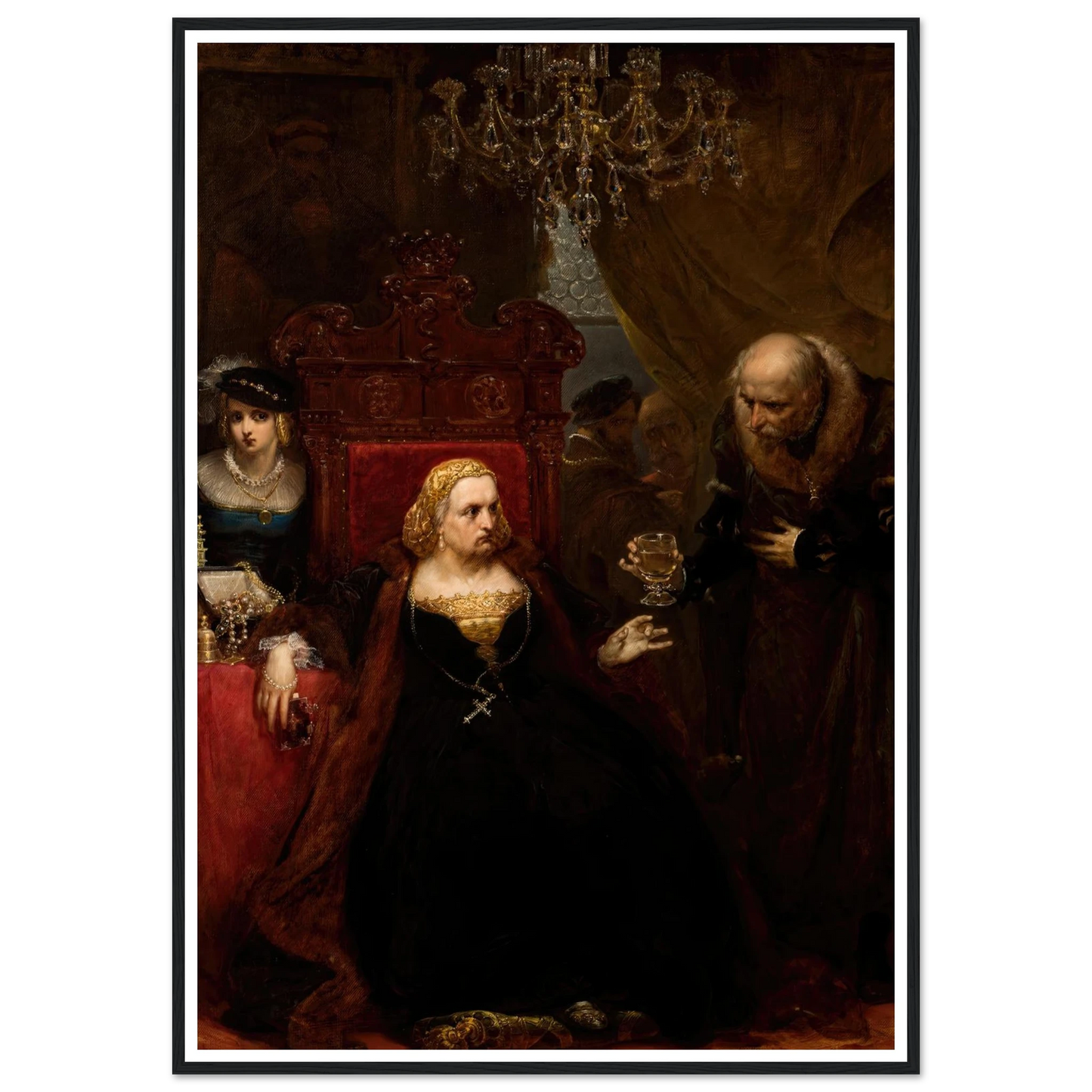 Poisoning of Queen Bona (1859) Art Print | Jan Matejko - Framed Poster - 30x40 cm / 12x16″ - Black frame