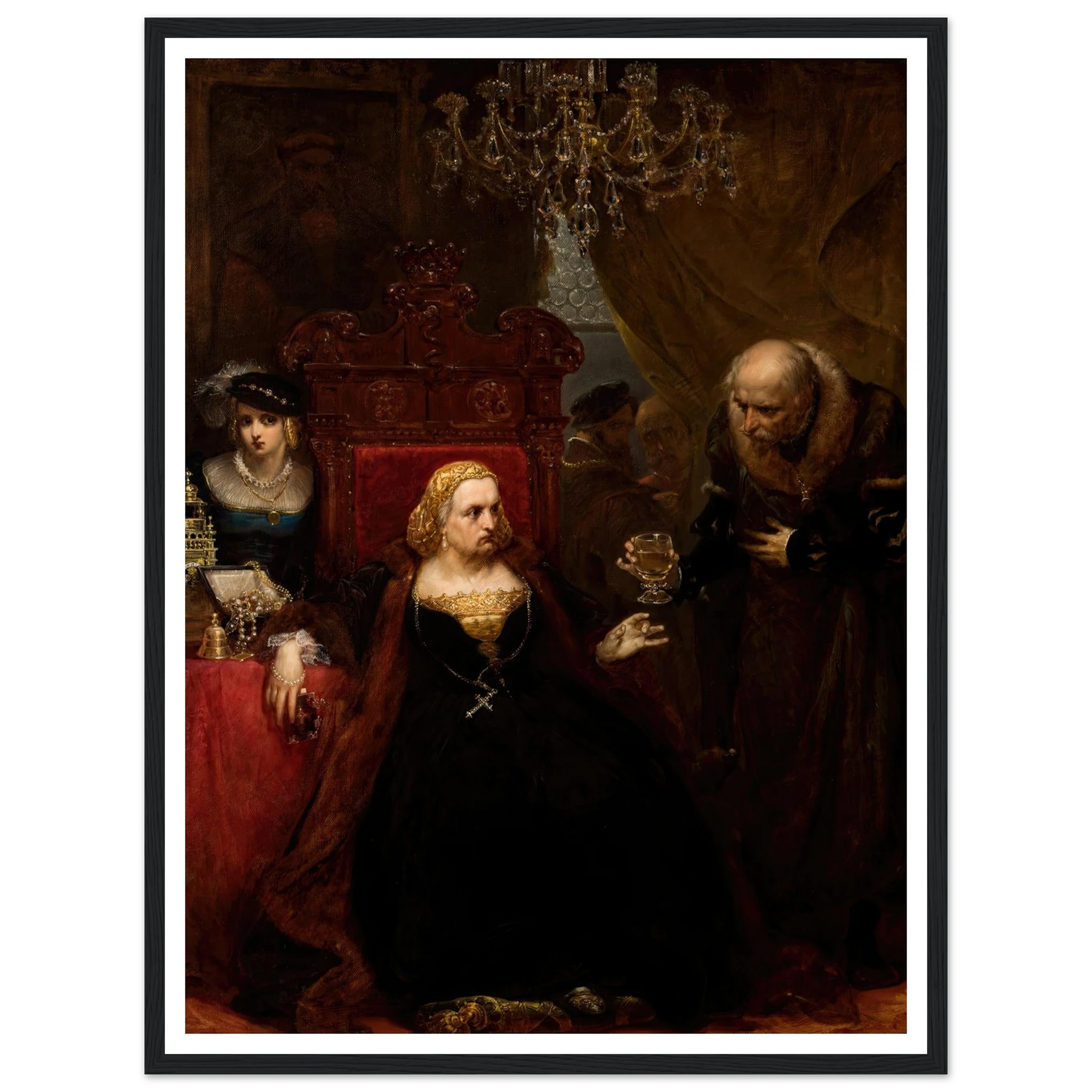 Poisoning of Queen Bona (1859) Art Print | Jan Matejko - Framed Poster - 30x40 cm / 12x16″ - Black frame