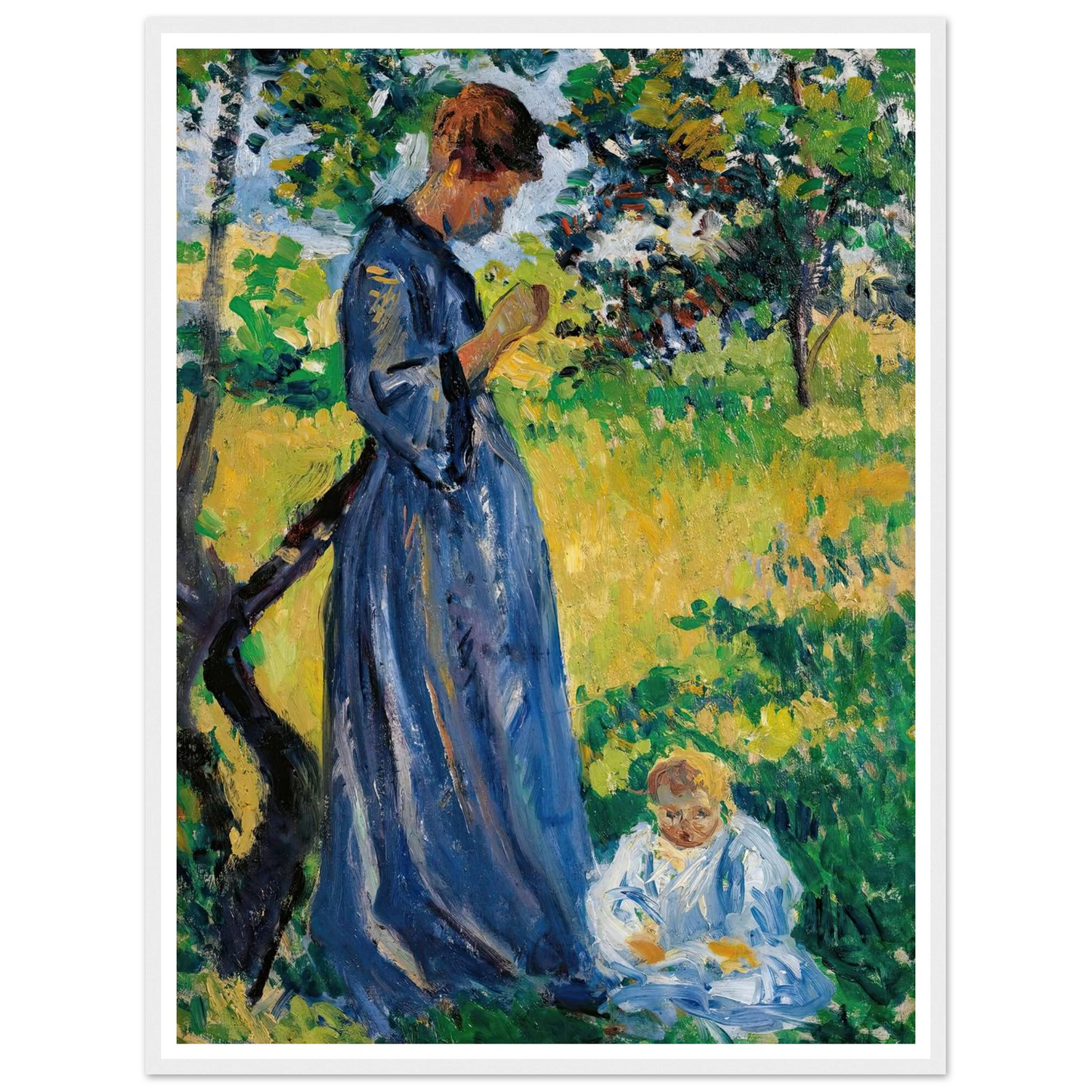 Poissy, Madame Dillon (1893) Art Print | Maximilien Luce - Framed Poster - 30x40 cm / 12x16″ - Black frame