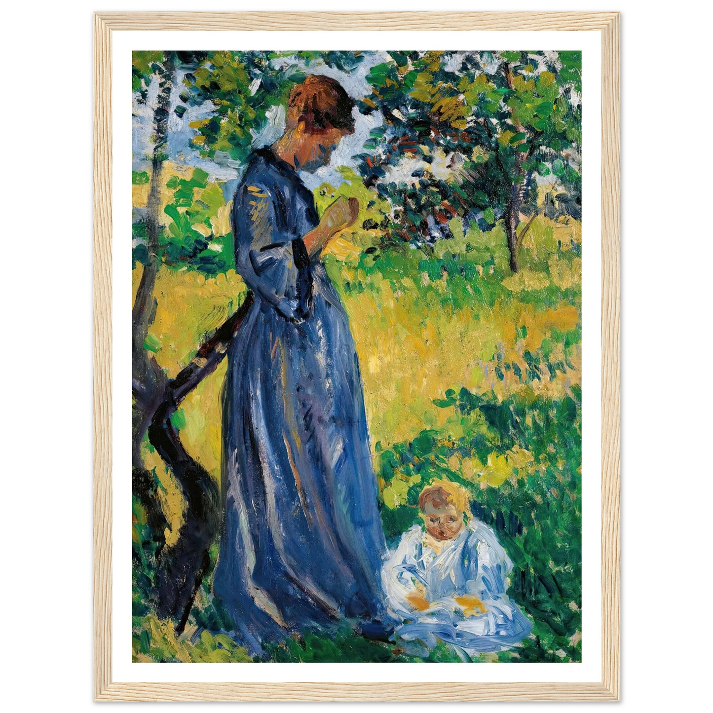 Poissy, Madame Dillon (1893) Art Print | Maximilien Luce - Framed Poster - 30x40 cm / 12x16″ - Black frame