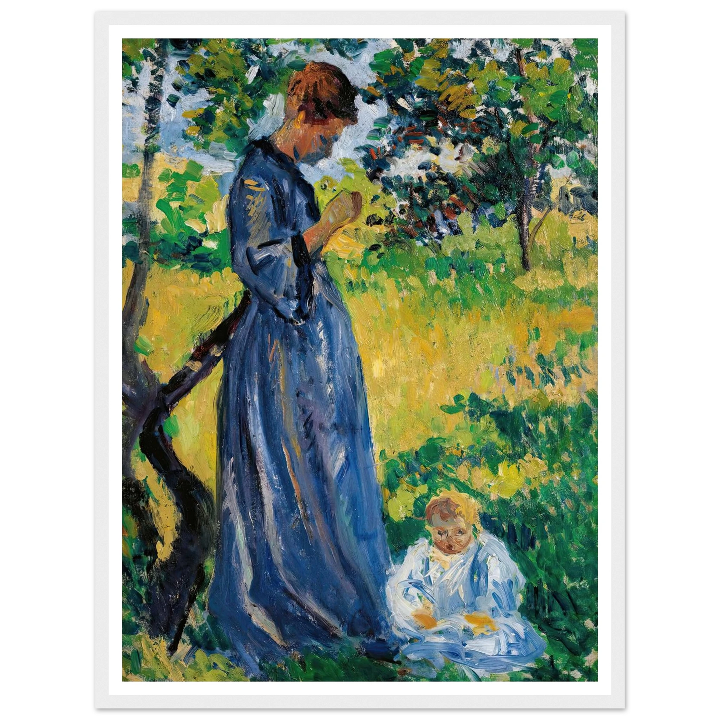 Poissy, Madame Dillon (1893) Art Print | Maximilien Luce - Framed Poster - 30x40 cm / 12x16″ - Black frame