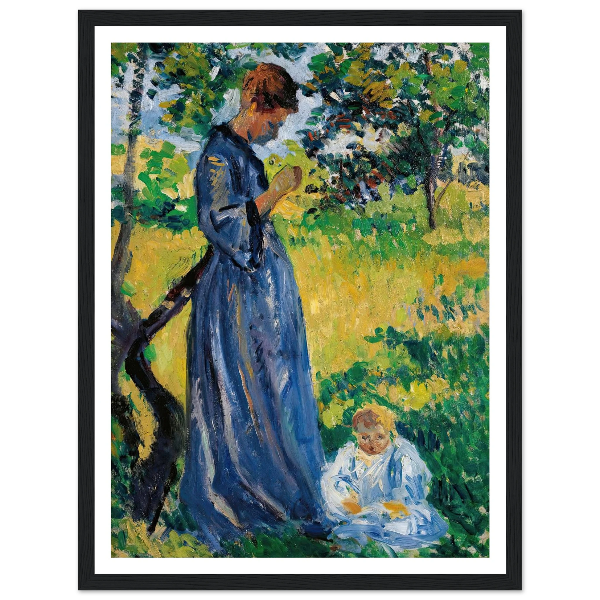 Poissy, Madame Dillon (1893) Art Print | Maximilien Luce - Framed Poster - 30x40 cm / 12x16″ - Black frame