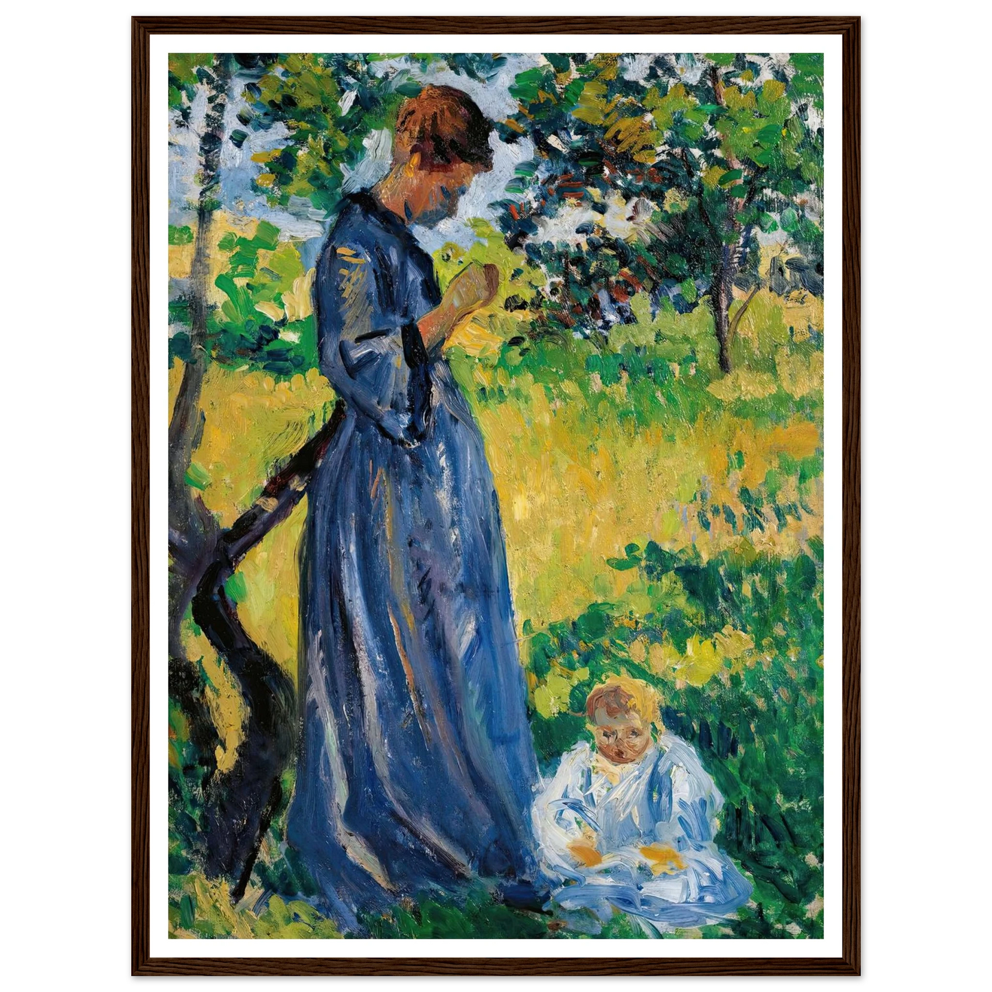 Poissy, Madame Dillon (1893) Art Print | Maximilien Luce - Framed Poster - 30x40 cm / 12x16″ - Black frame