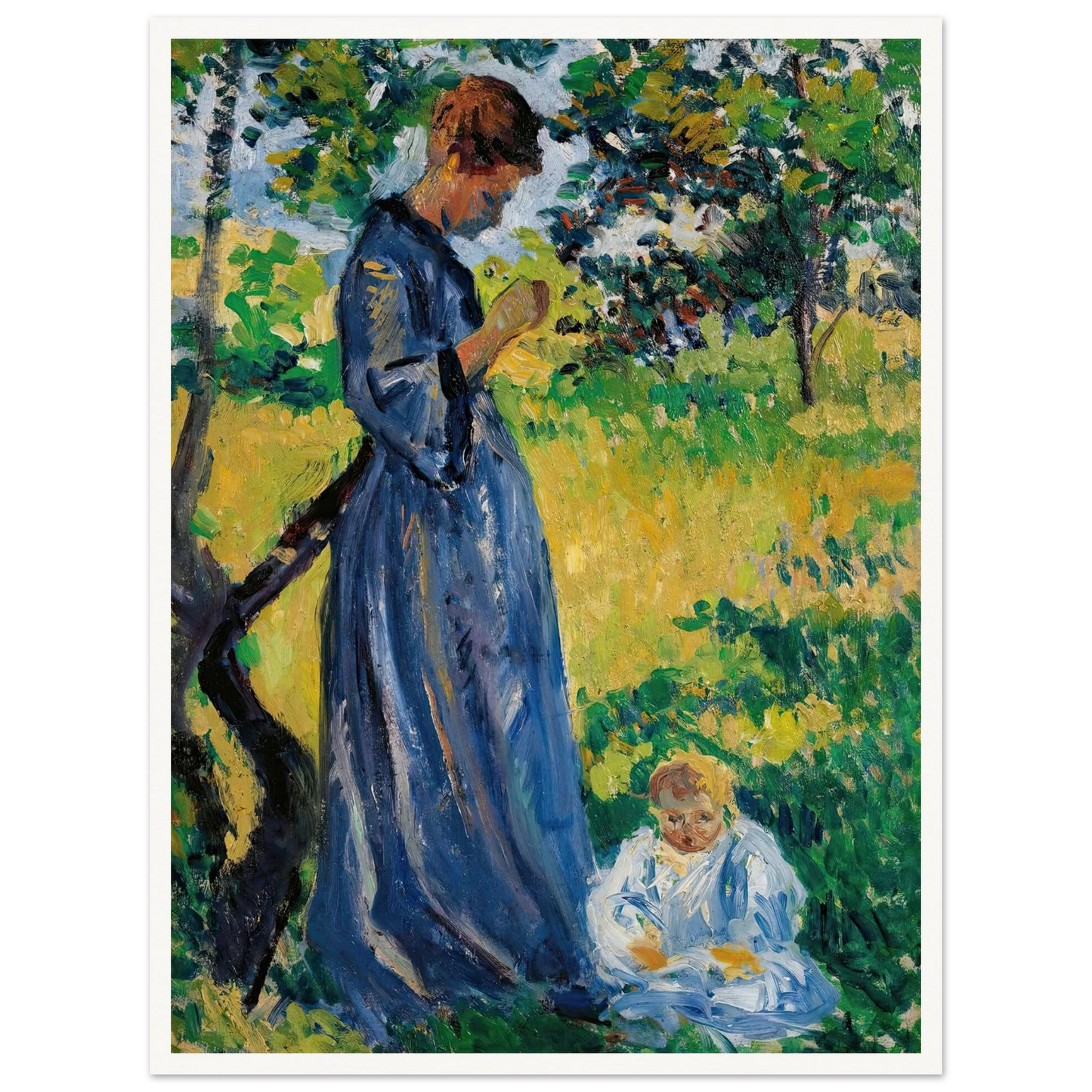 Poissy, Madame Dillon (1893) Art Print | Maximilien Luce - Framed Poster - 30x40 cm / 12x16″ - Black frame