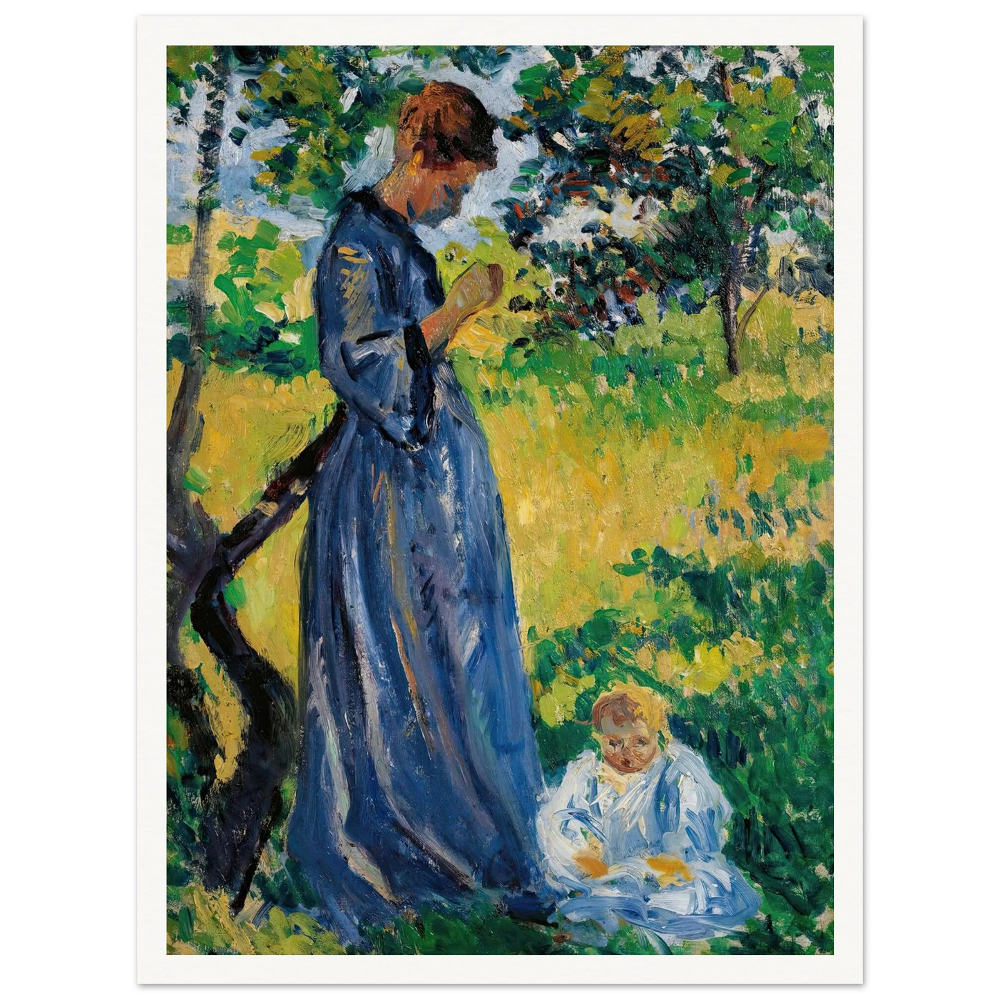 Poissy, Madame Dillon (1893) Art Print | Maximilien Luce - Framed Poster - 30x40 cm / 12x16″ - Black frame