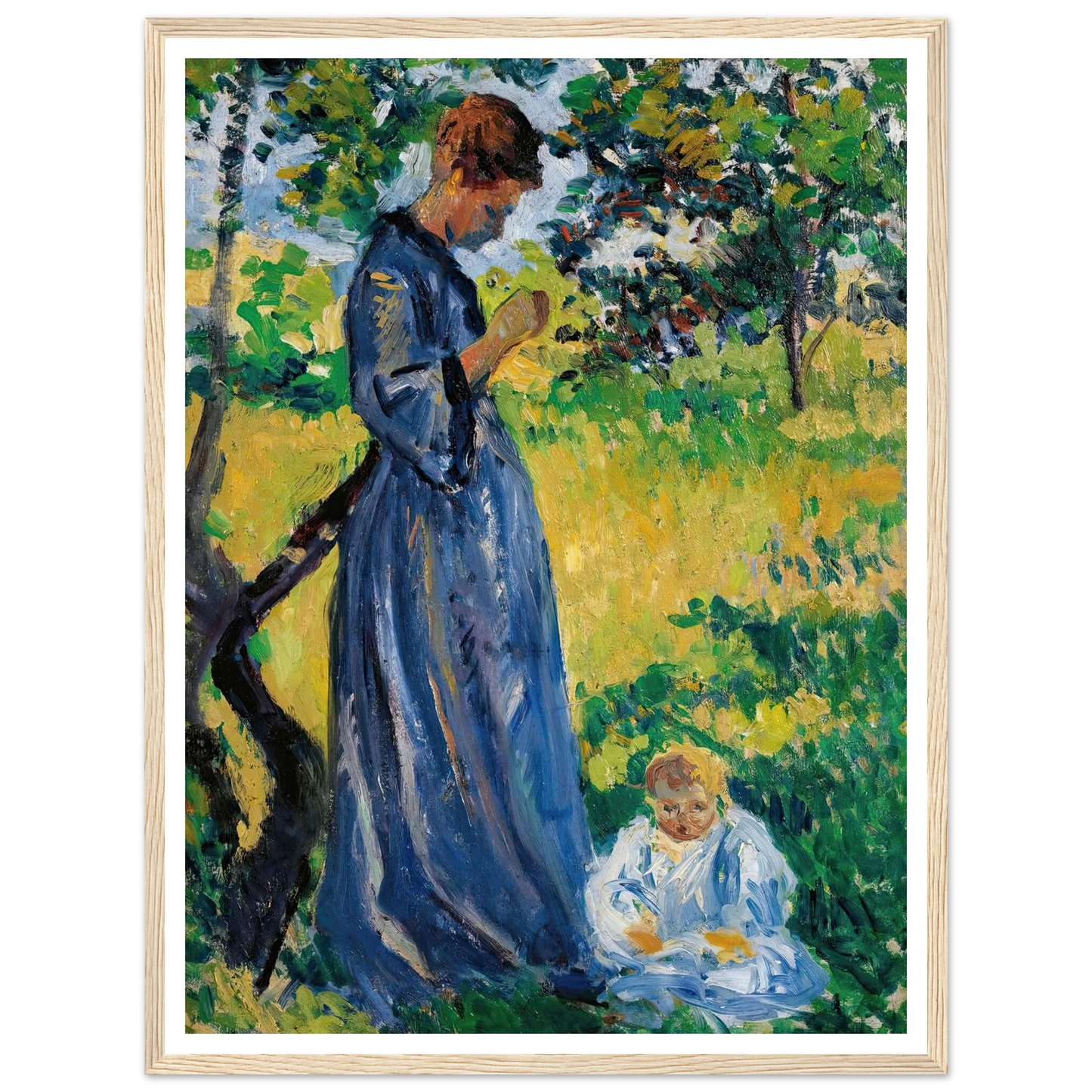 Poissy, Madame Dillon (1893) Art Print | Maximilien Luce - Framed Poster - 30x40 cm / 12x16″ - Black frame