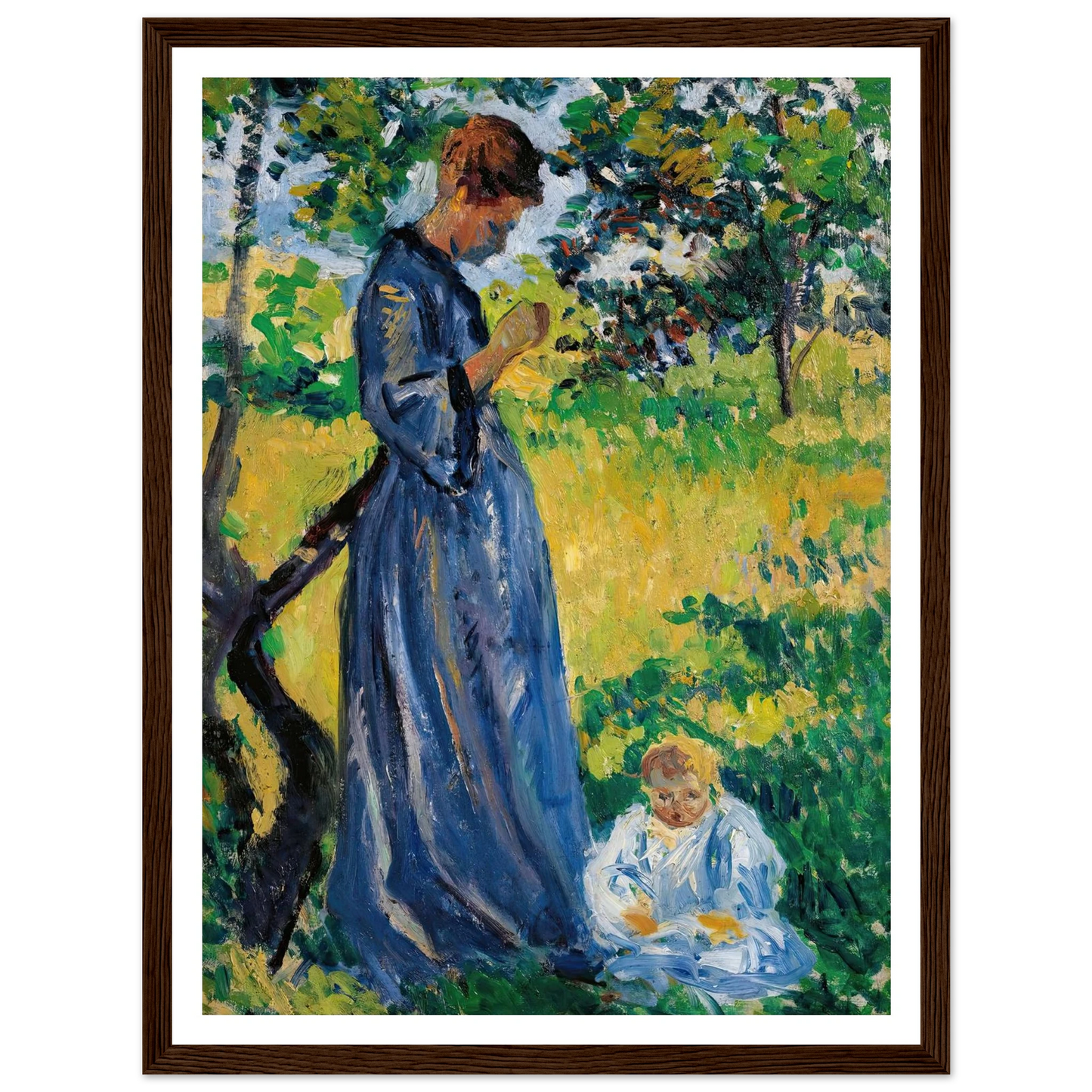 Poissy, Madame Dillon (1893) Art Print | Maximilien Luce - Framed Poster - 30x40 cm / 12x16″ - Black frame