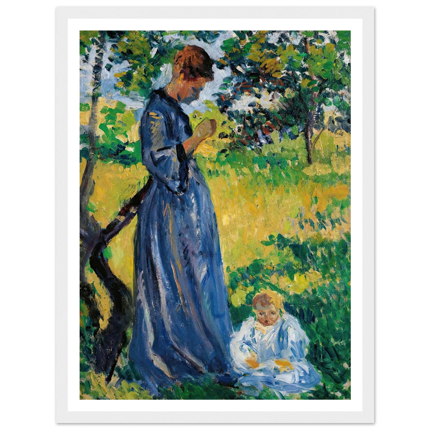 Poissy, Madame Dillon (1893) Art Print | Maximilien Luce - Framed Poster - 30x40 cm / 12x16″ - Black frame