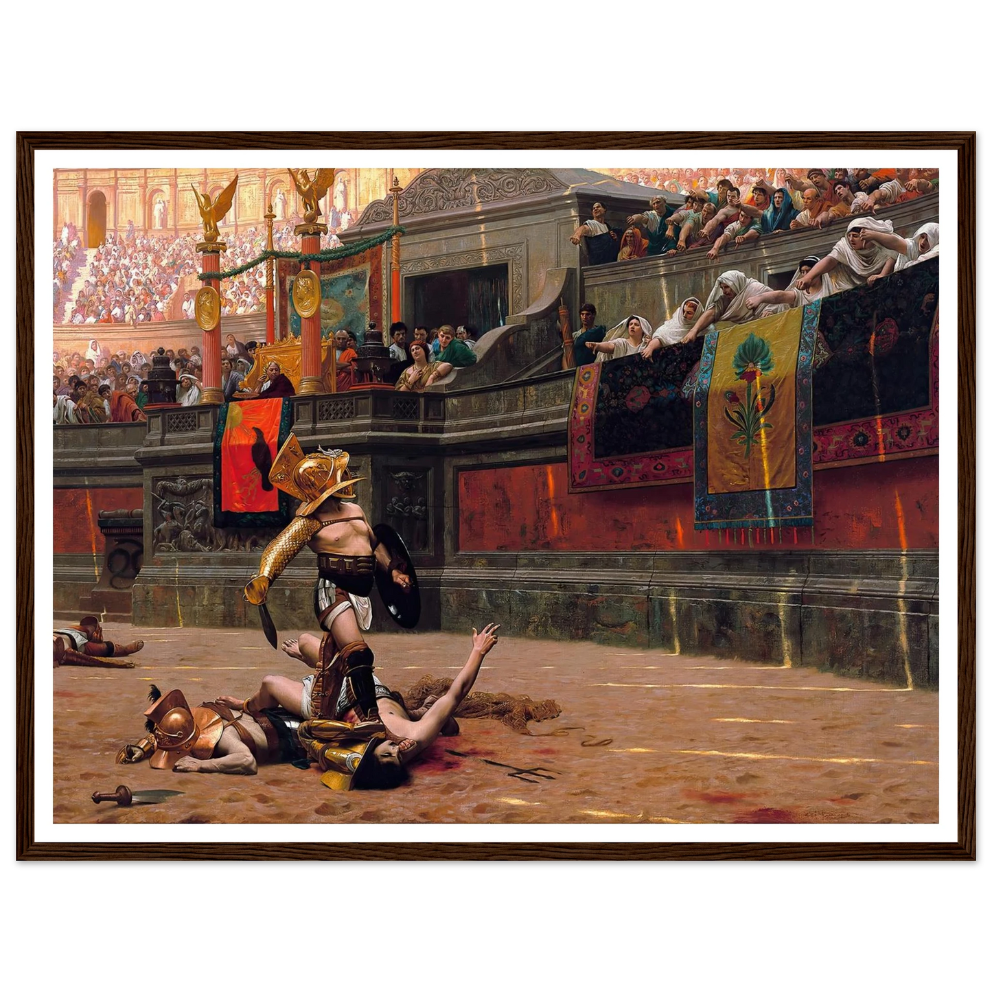 Pollice Verso (1872) Art Print | Jean Leon Gerome - Framed Poster - 30x40 cm / 12x16″ - Black frame