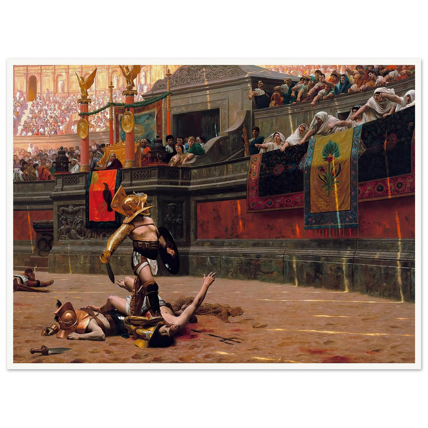 Pollice Verso (1872) Art Print | Jean Leon Gerome - Framed Poster - 30x40 cm / 12x16″ - Black frame
