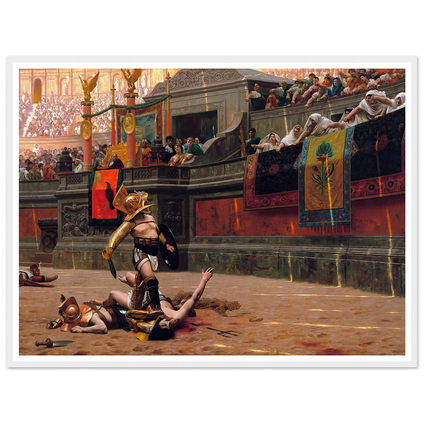 Pollice Verso (1872) Art Print | Jean Leon Gerome - Framed Poster - 30x40 cm / 12x16″ - Black frame
