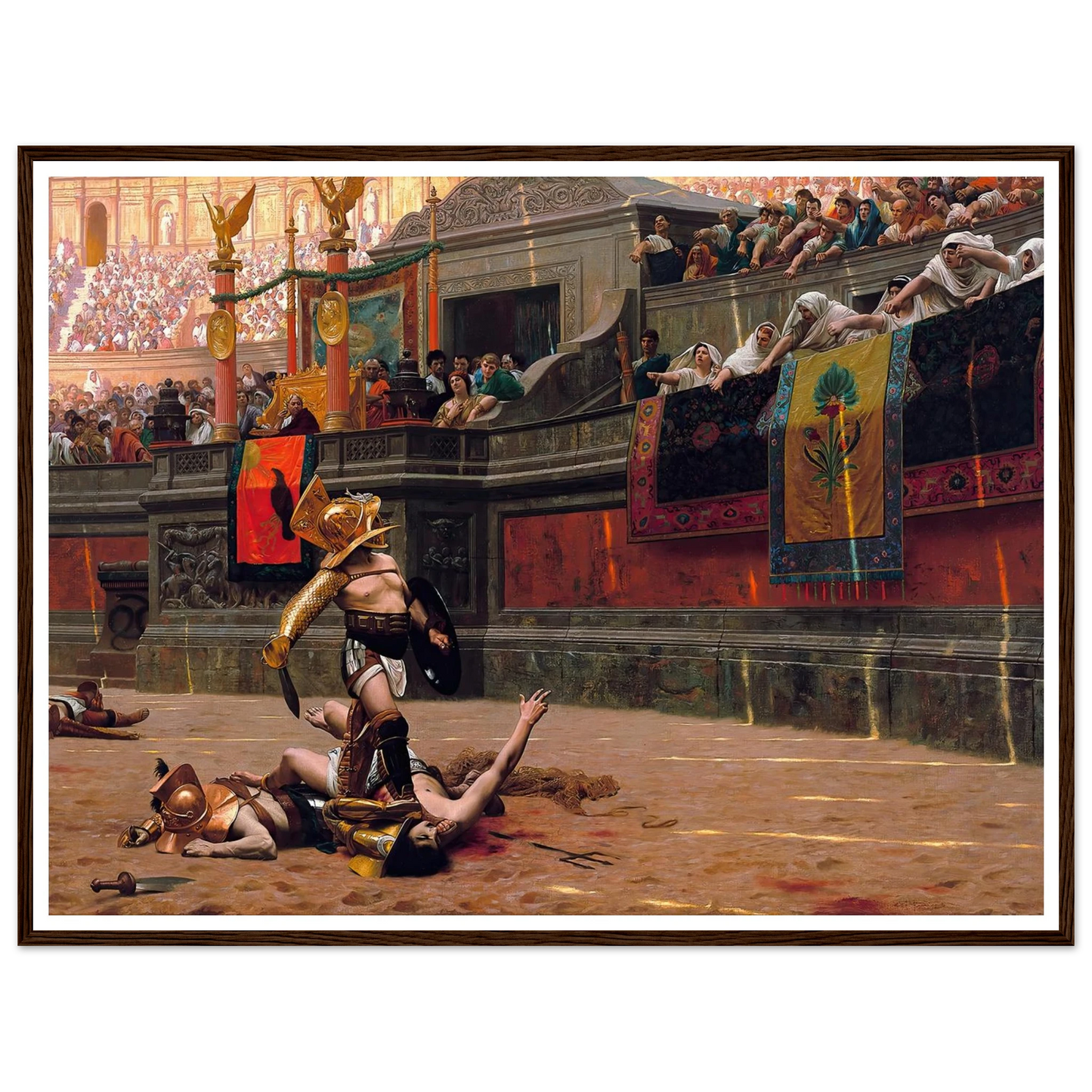 Pollice Verso (1872) Art Print | Jean Leon Gerome - Framed Poster - 30x40 cm / 12x16″ - Black frame