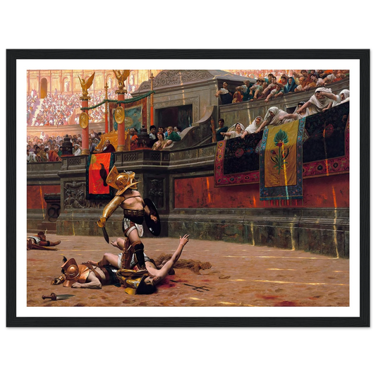 Pollice Verso (1872) Art Print | Jean Leon Gerome - Framed Poster - 30x40 cm / 12x16″ - Black frame