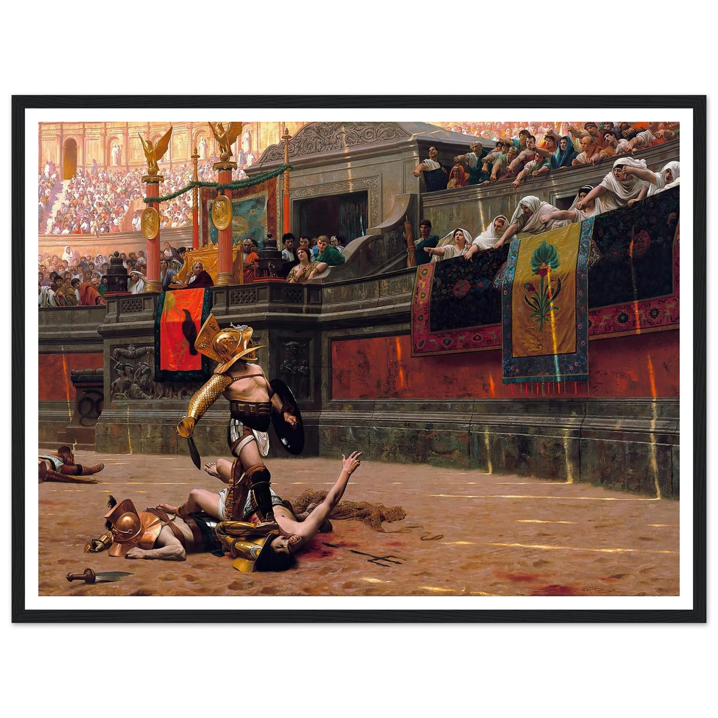 Pollice Verso (1872) Art Print | Jean Leon Gerome - Framed Poster - 30x40 cm / 12x16″ - Black frame