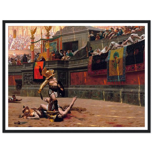 Pollice Verso (1872) Art Print | Jean Leon Gerome - Framed Poster - 30x40 cm / 12x16″ - Black frame