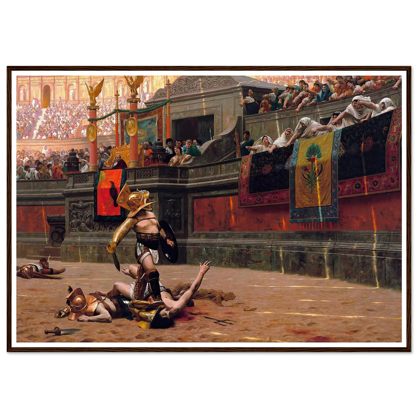 Pollice Verso (1872) Art Print | Jean Leon Gerome - Framed Poster - 30x40 cm / 12x16″ - Black frame