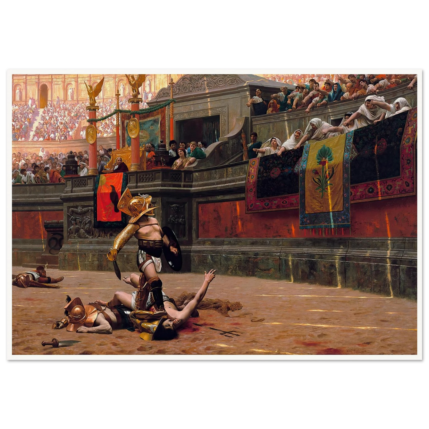 Pollice Verso (1872) Art Print | Jean Leon Gerome - Framed Poster - 30x40 cm / 12x16″ - Black frame