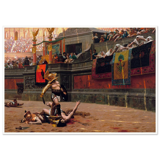 Pollice Verso (1872) Art Print | Jean Leon Gerome - Framed Poster - 30x40 cm / 12x16″ - Black frame