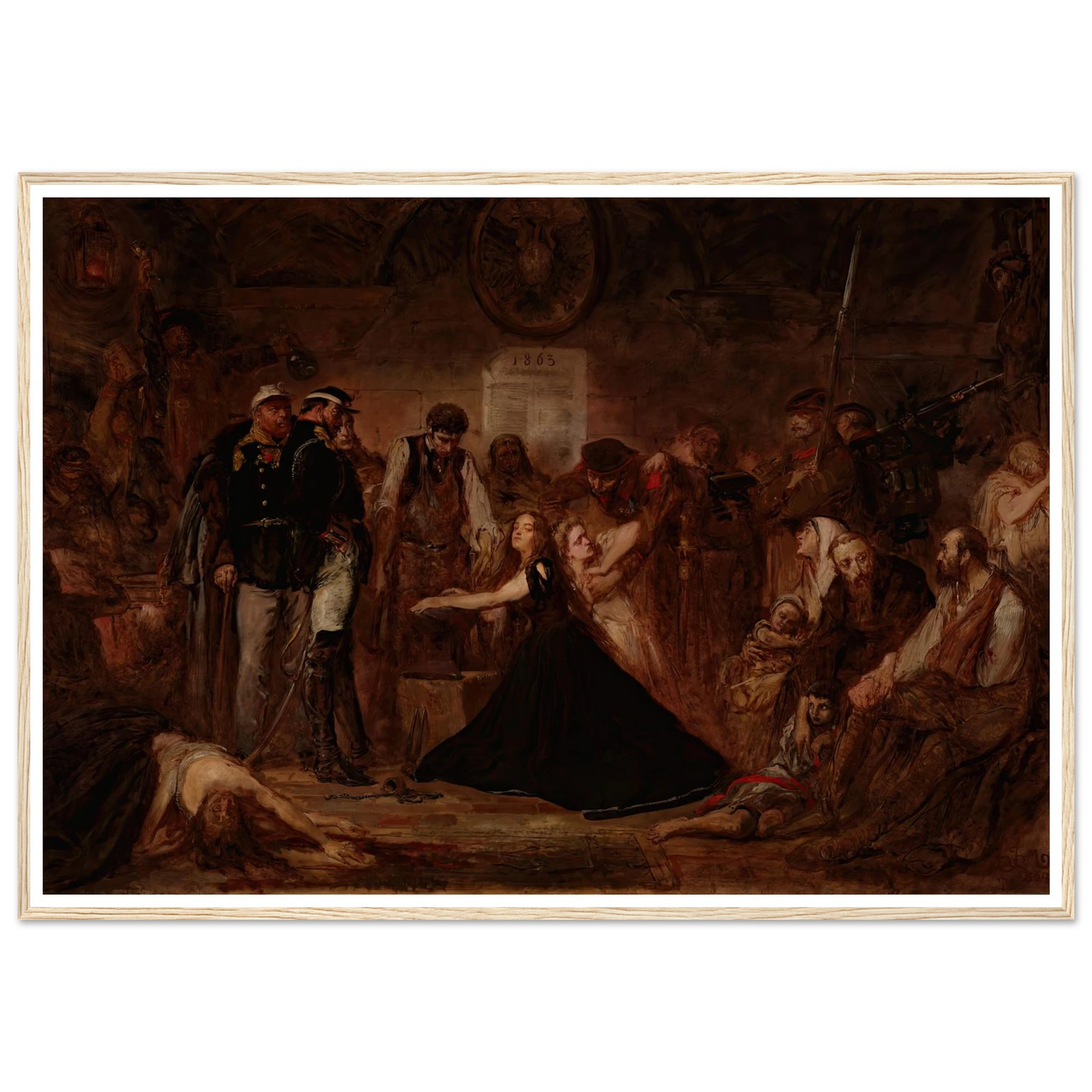 Polonia 1863 (Poland Enchained) (1864) Art Print | Jan Matejko - Framed Poster - 30x40 cm / 12x16″ - Black frame