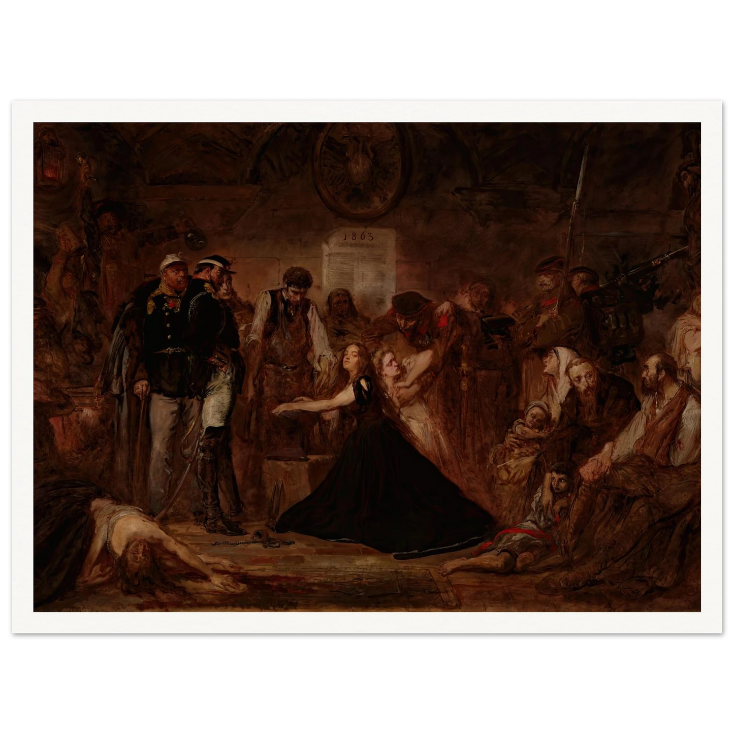Polonia 1863 (Poland Enchained) (1864) Art Print | Jan Matejko - Framed Poster - 30x40 cm / 12x16″ - Black frame