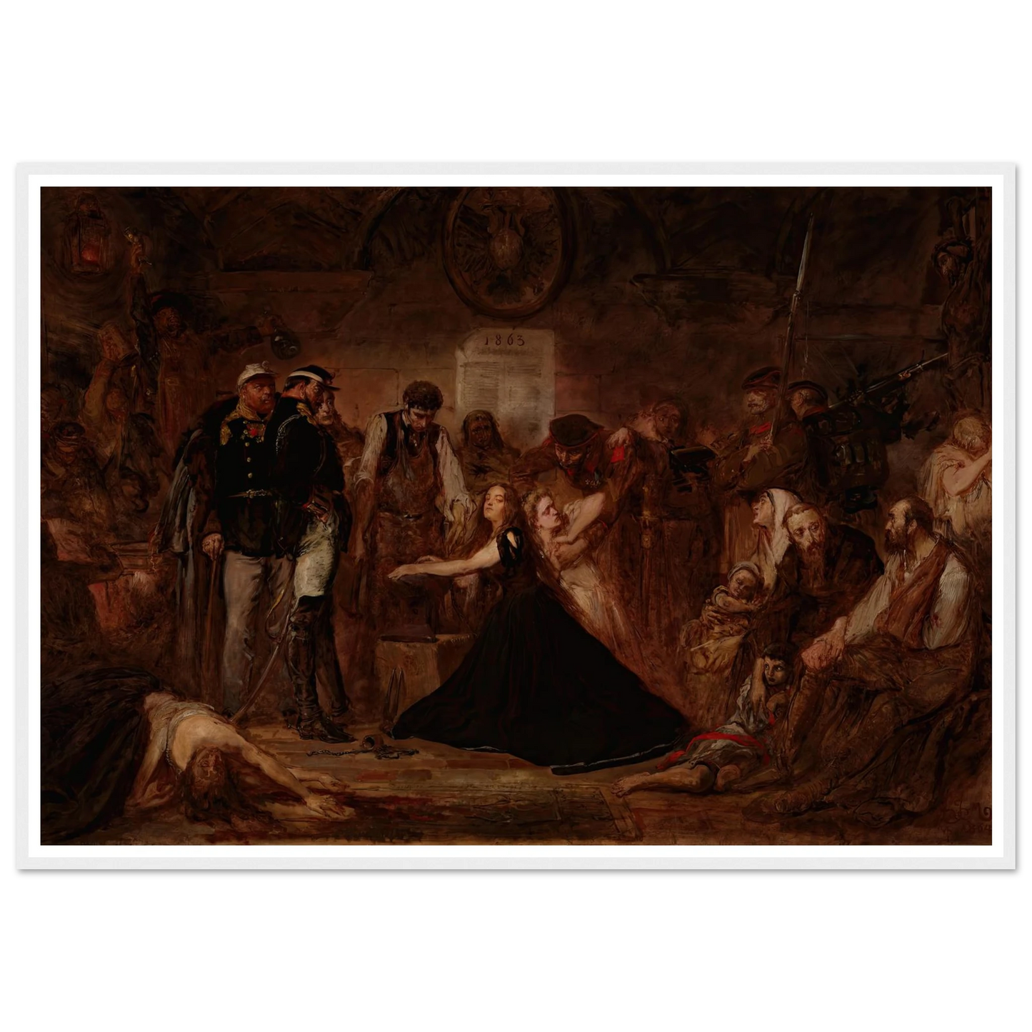 Polonia 1863 (Poland Enchained) (1864) Art Print | Jan Matejko - Framed Poster - 30x40 cm / 12x16″ - Black frame