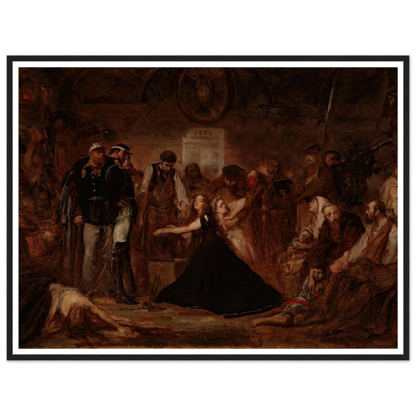 Polonia 1863 (Poland Enchained) (1864) Art Print | Jan Matejko - Framed Poster - 30x40 cm / 12x16″ - Black frame