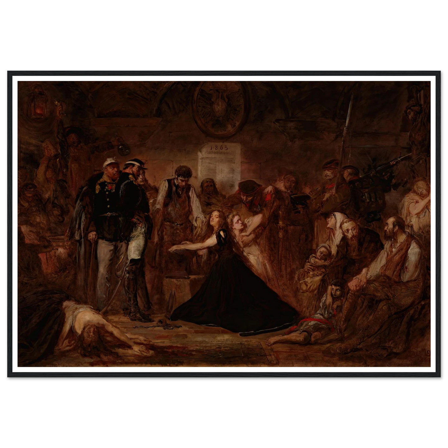 Polonia 1863 (Poland Enchained) (1864) Art Print | Jan Matejko - Framed Poster - 30x40 cm / 12x16″ - Black frame