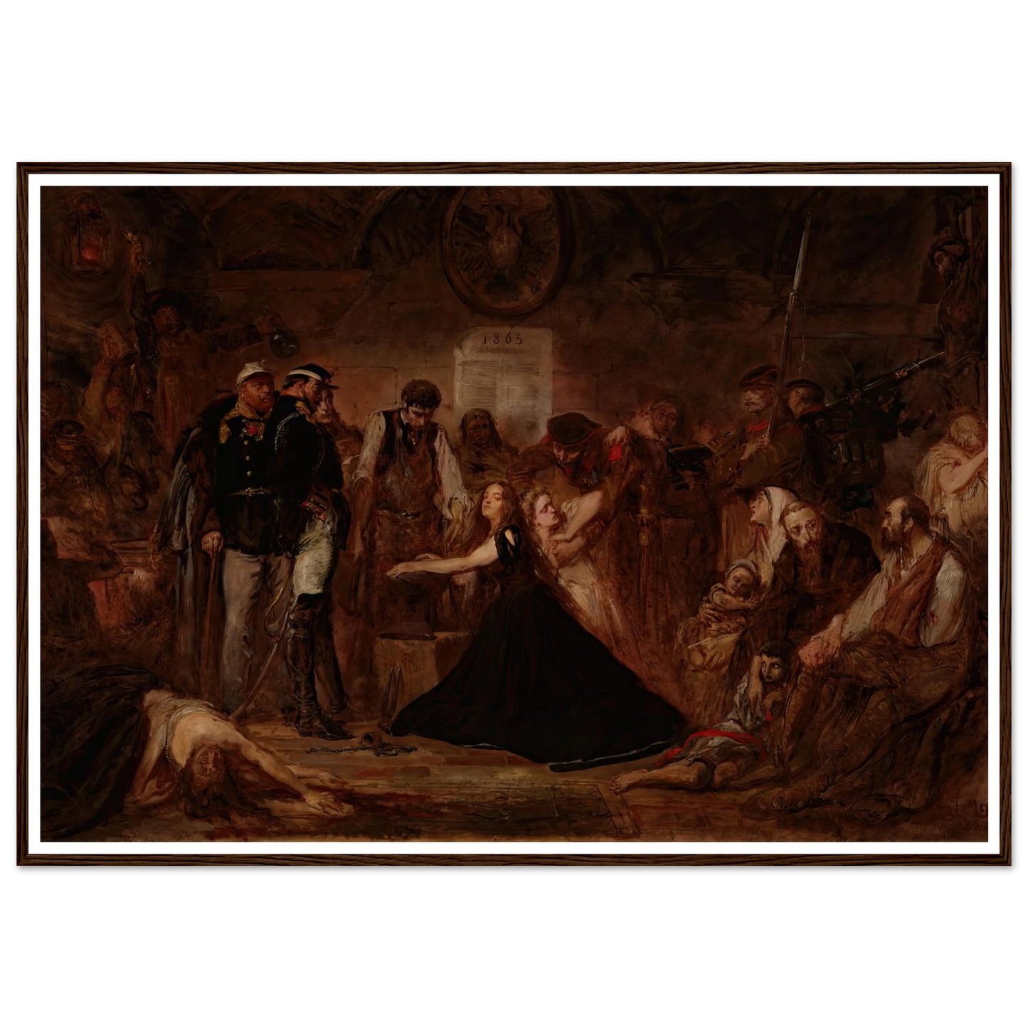 Polonia 1863 (Poland Enchained) (1864) Art Print | Jan Matejko - Framed Poster - 30x40 cm / 12x16″ - Black frame