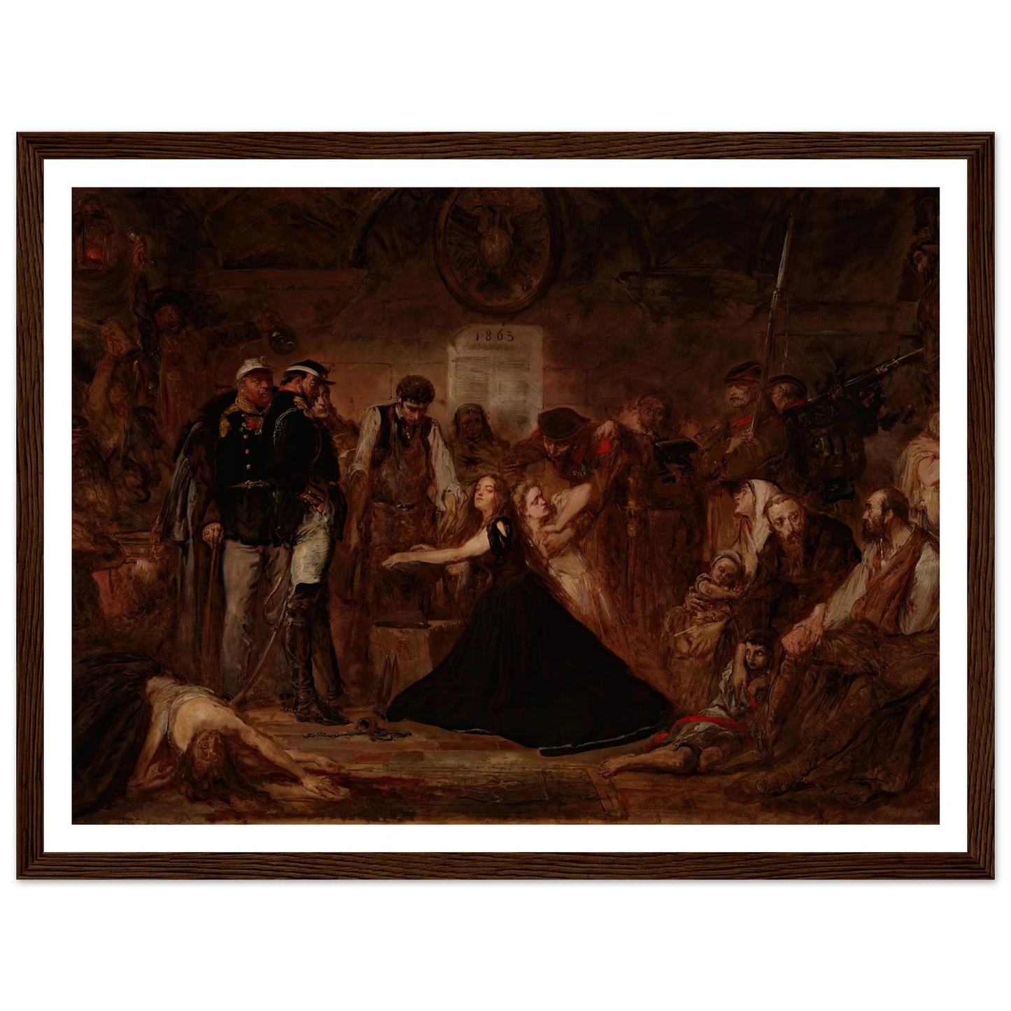 Polonia 1863 (Poland Enchained) (1864) Art Print | Jan Matejko - Framed Poster - 30x40 cm / 12x16″ - Black frame