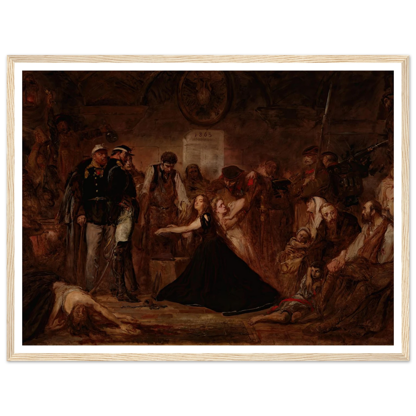 Polonia 1863 (Poland Enchained) (1864) Art Print | Jan Matejko - Framed Poster - 30x40 cm / 12x16″ - Black frame