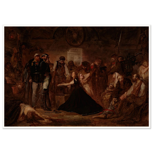 Polonia 1863 (Poland Enchained) (1864) Art Print | Jan Matejko - Framed Poster - 30x40 cm / 12x16″ - Black frame