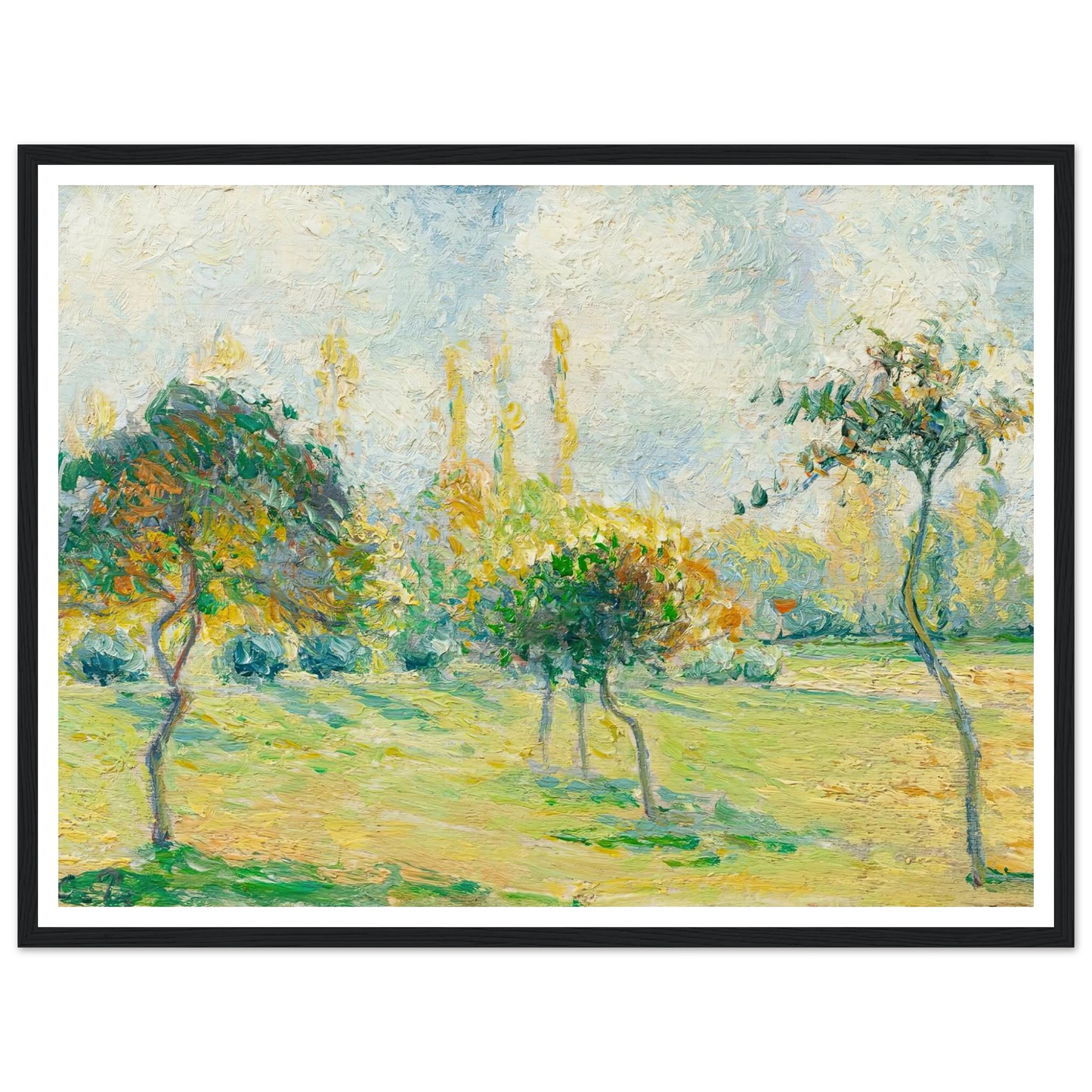 Pommiers, effet d’automne Art Print | Camille Pissarro - Framed Poster - 30x40 cm / 12x16″ - Black frame