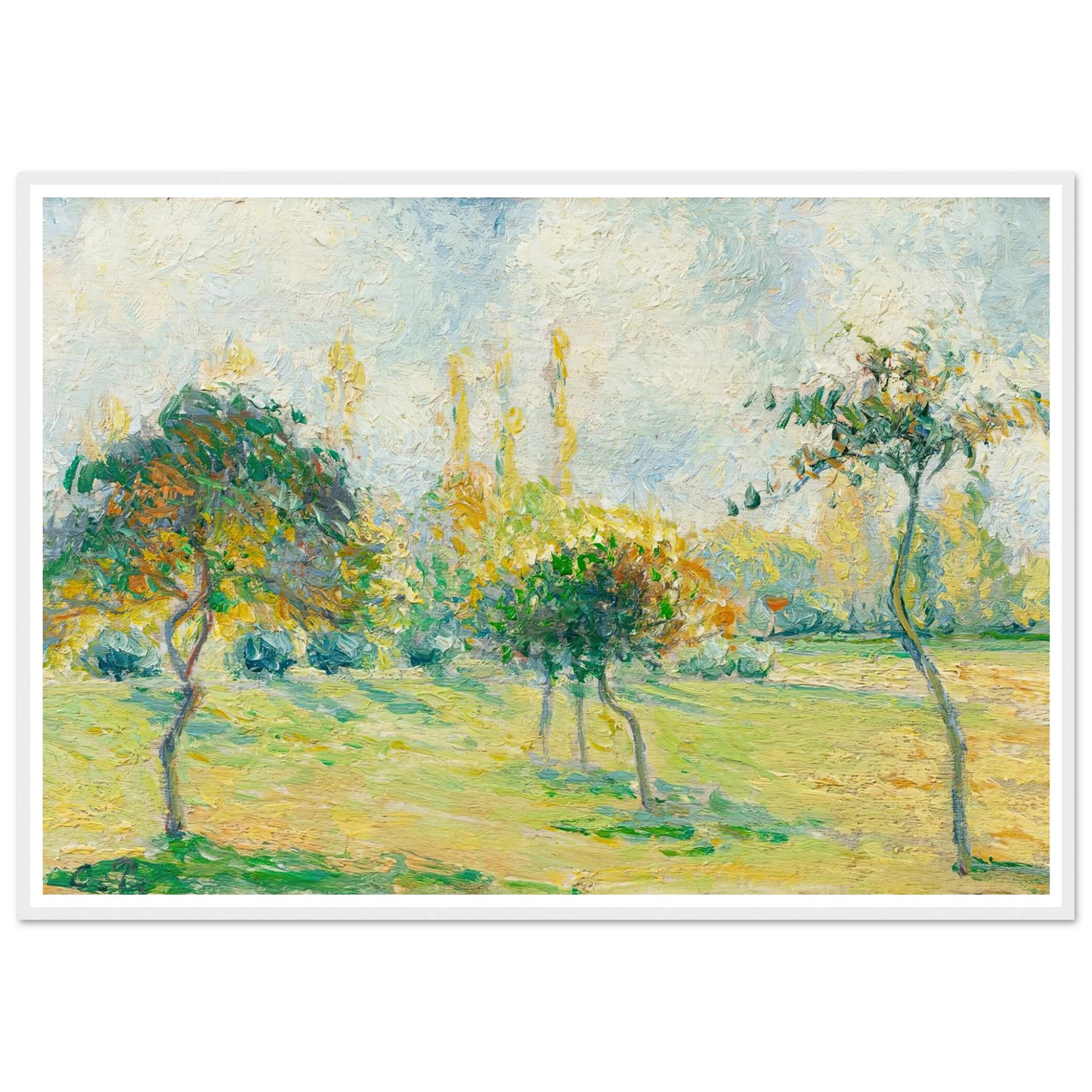 Pommiers, effet d’automne Art Print | Camille Pissarro - Framed Poster - 30x40 cm / 12x16″ - Black frame