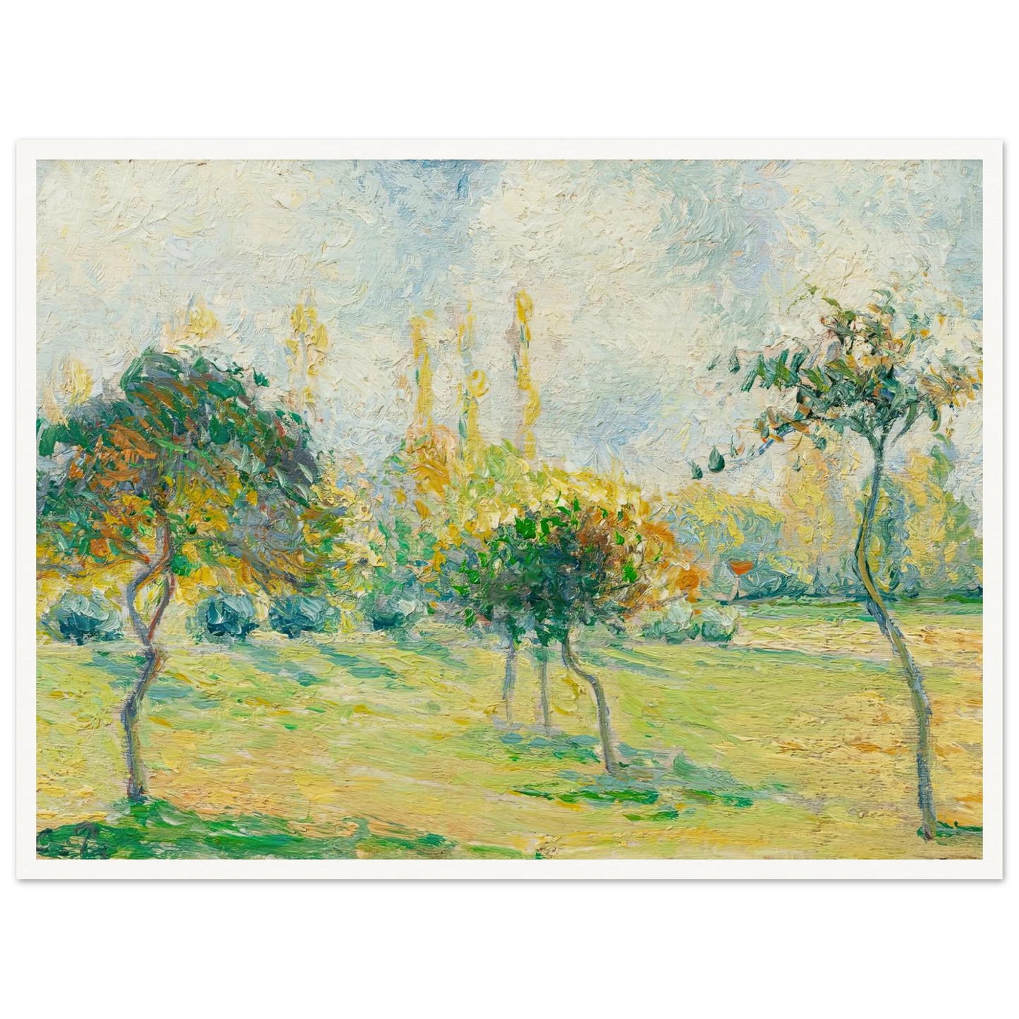 Pommiers, effet d’automne Art Print | Camille Pissarro - Framed Poster - 30x40 cm / 12x16″ - Black frame