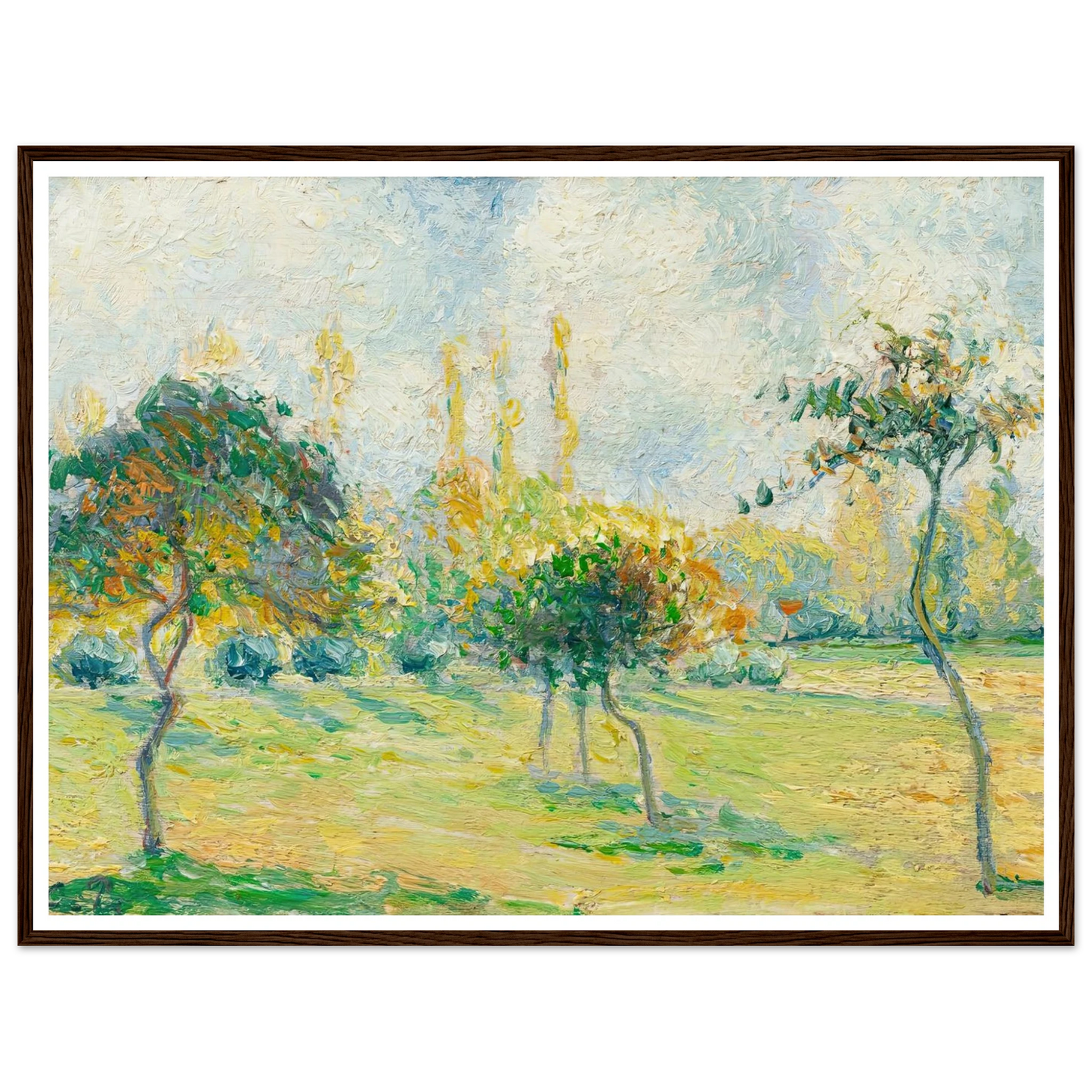Pommiers, effet d’automne Art Print | Camille Pissarro - Framed Poster - 30x40 cm / 12x16″ - Black frame