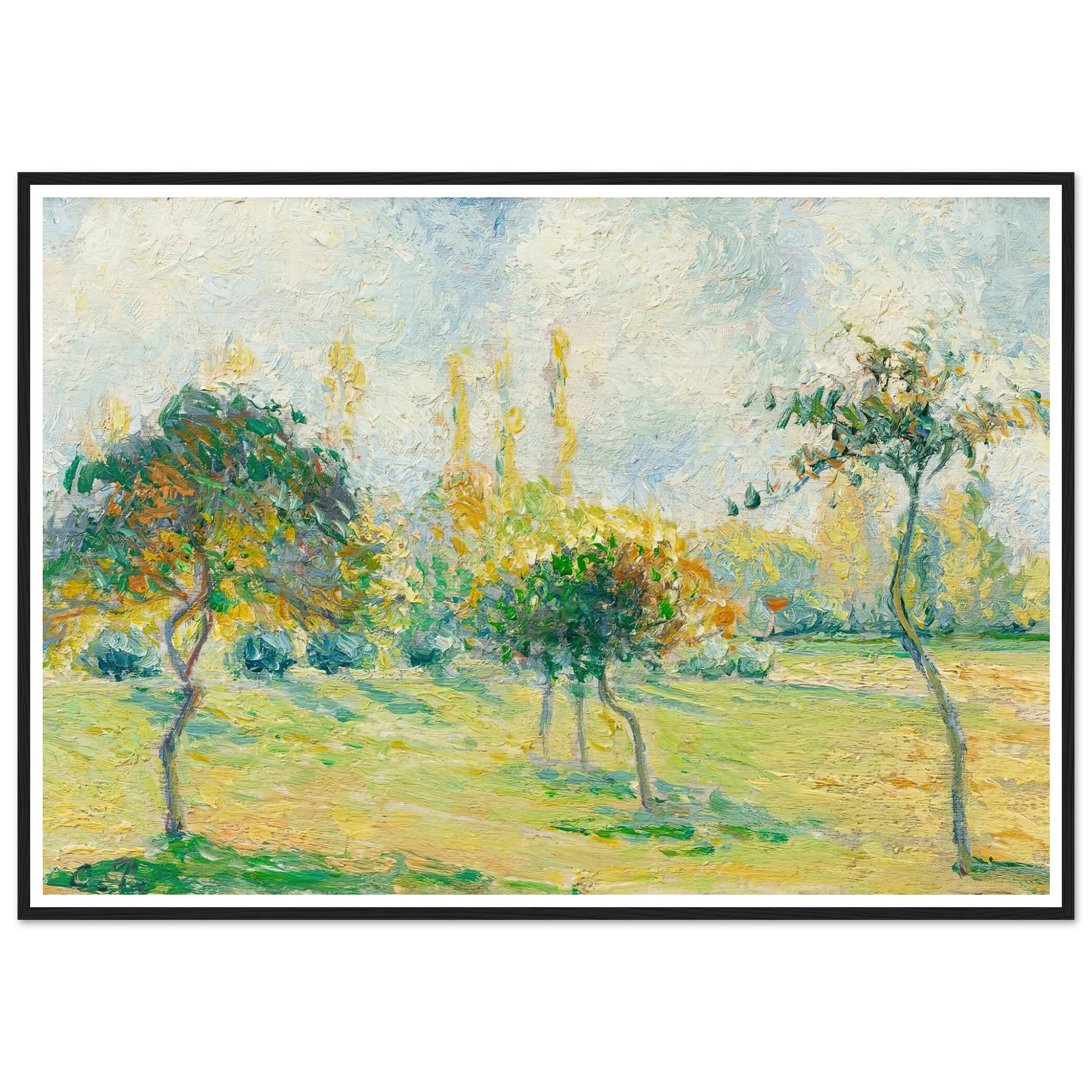 Pommiers, effet d’automne Art Print | Camille Pissarro - Framed Poster - 30x40 cm / 12x16″ - Black frame