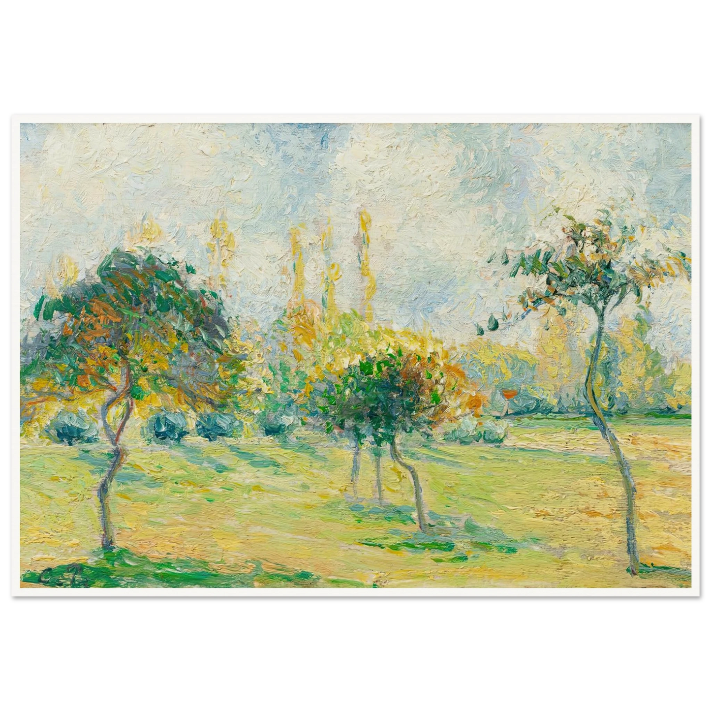 Pommiers, effet d’automne Art Print | Camille Pissarro - Framed Poster - 30x40 cm / 12x16″ - Black frame